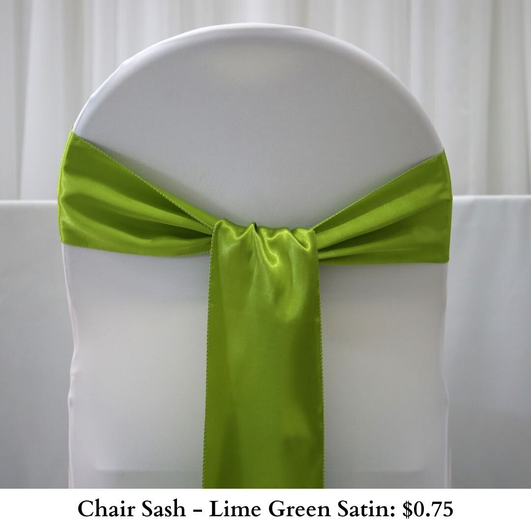 Chair Sash-Lime Green Satin-139