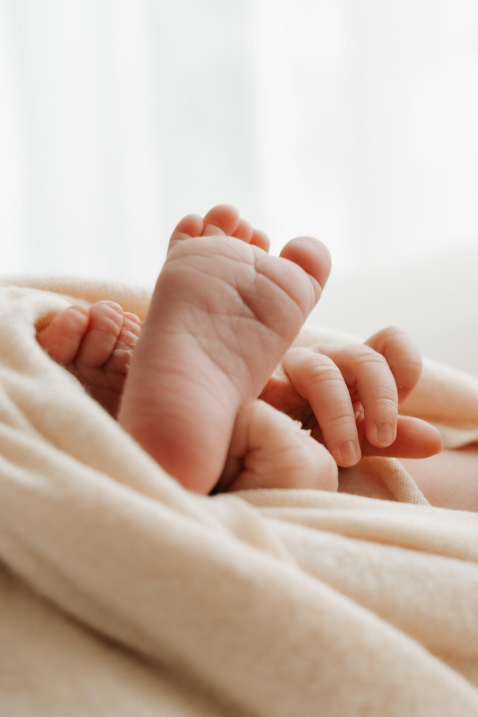 Gedetailleerd beeld van een babyvoetje en handje