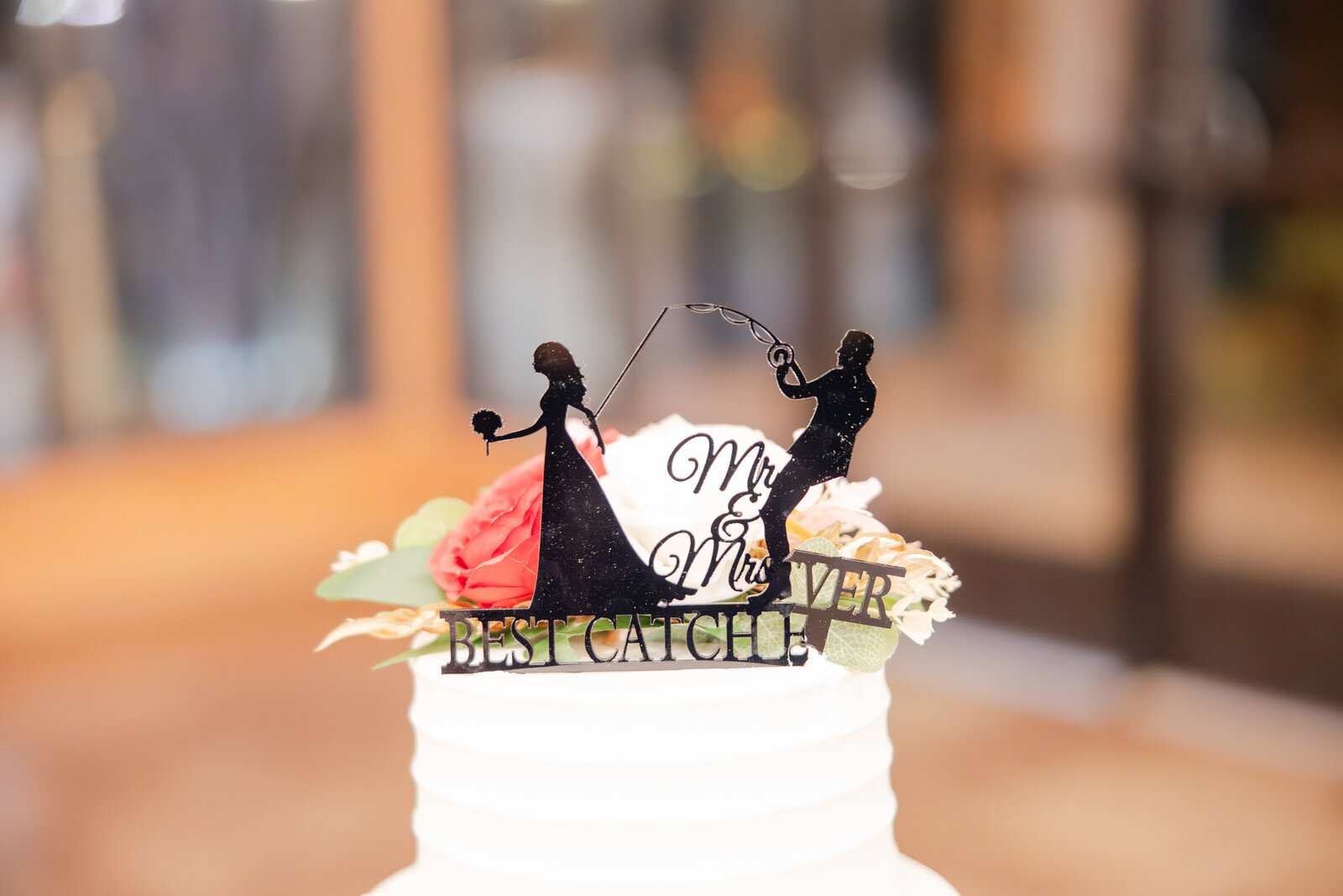Detailed shot of wedding cake