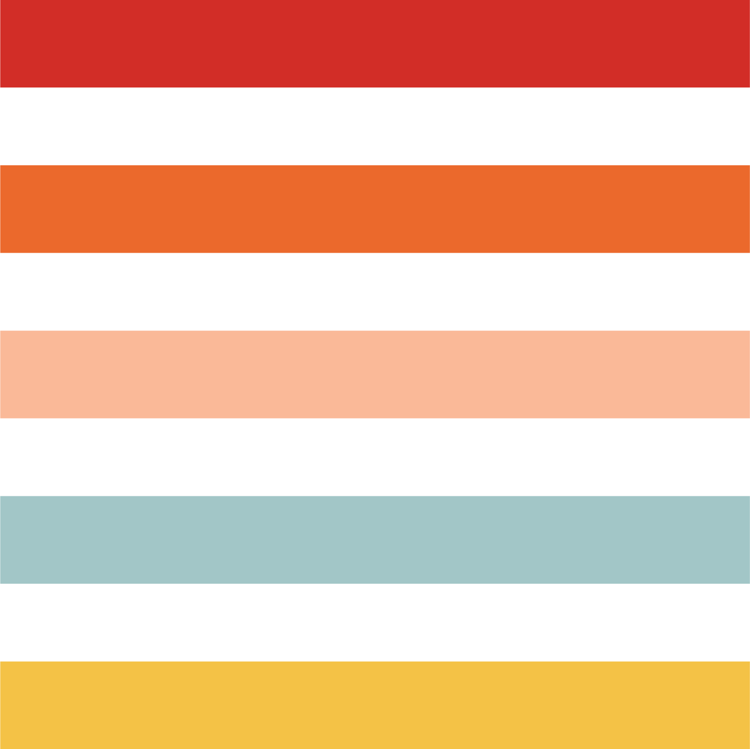 Transparent Background with  Red, Orange, Peach, Blue, and Yellow Stripes