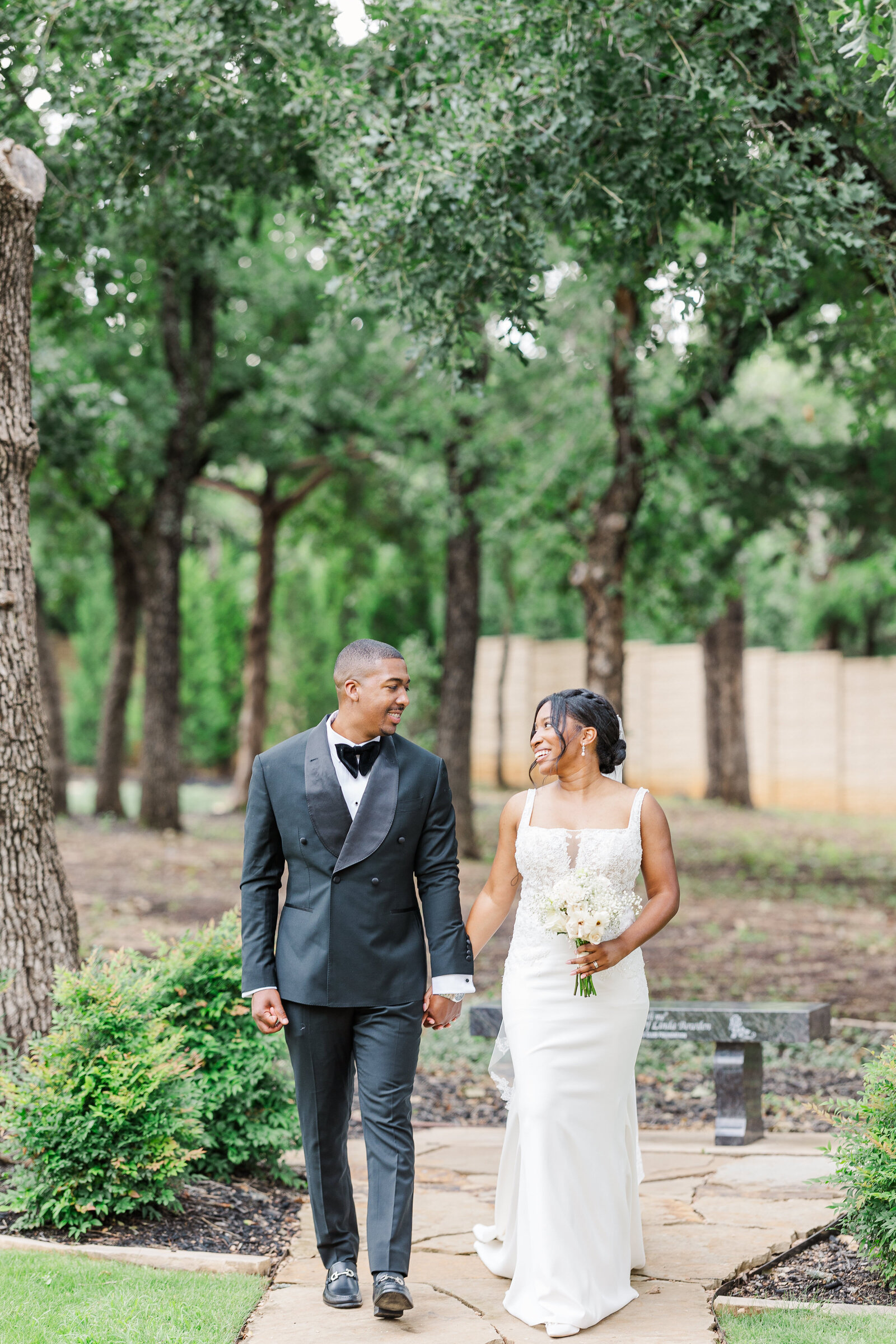 Outdoor wedding couple photography after ceremony