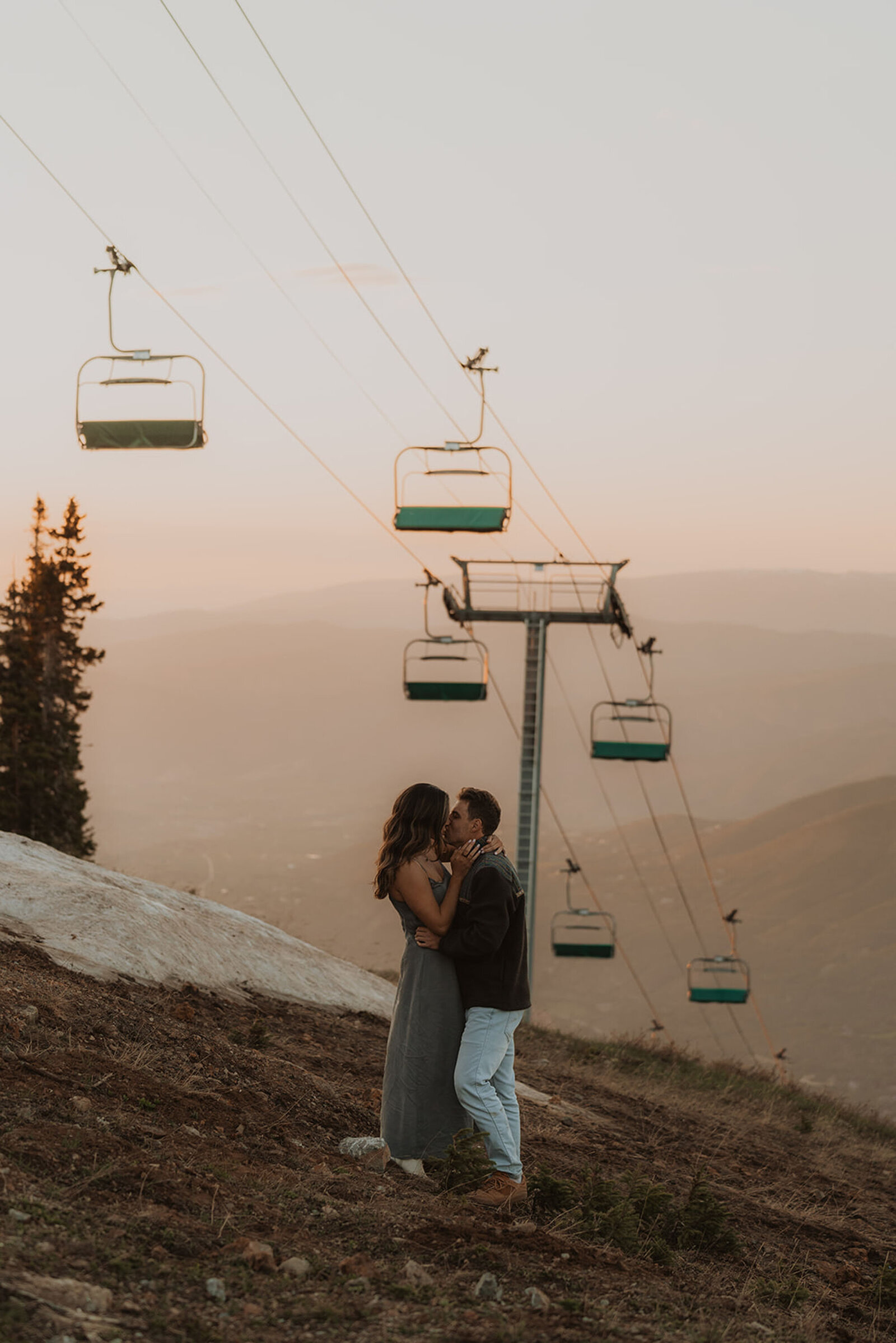 Summer romantic wedding proposal photos mountain in Aspen, Colorado