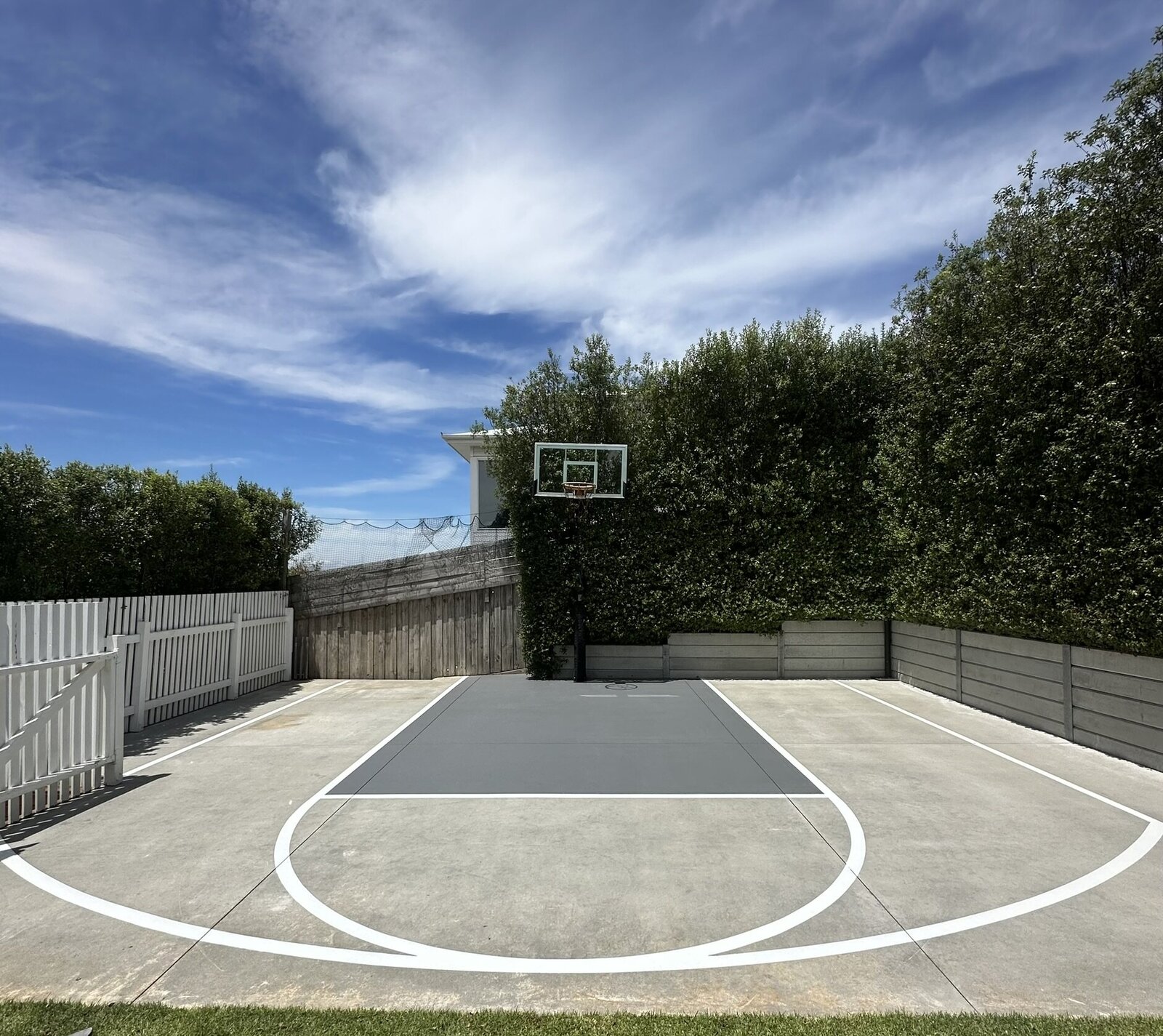 Outdoor concrete basketball court with smooth finish Warrnambool