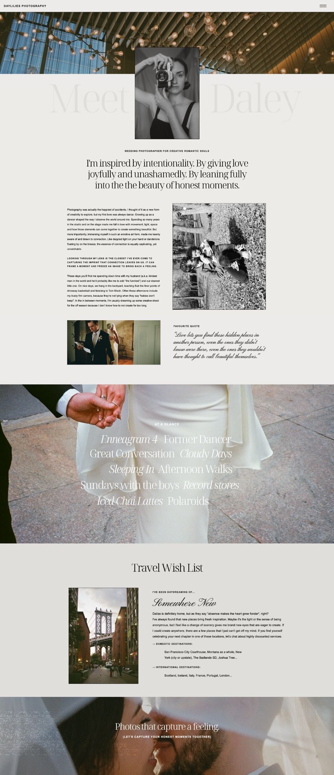 Wedding Photographer Website - Daylilies Photography