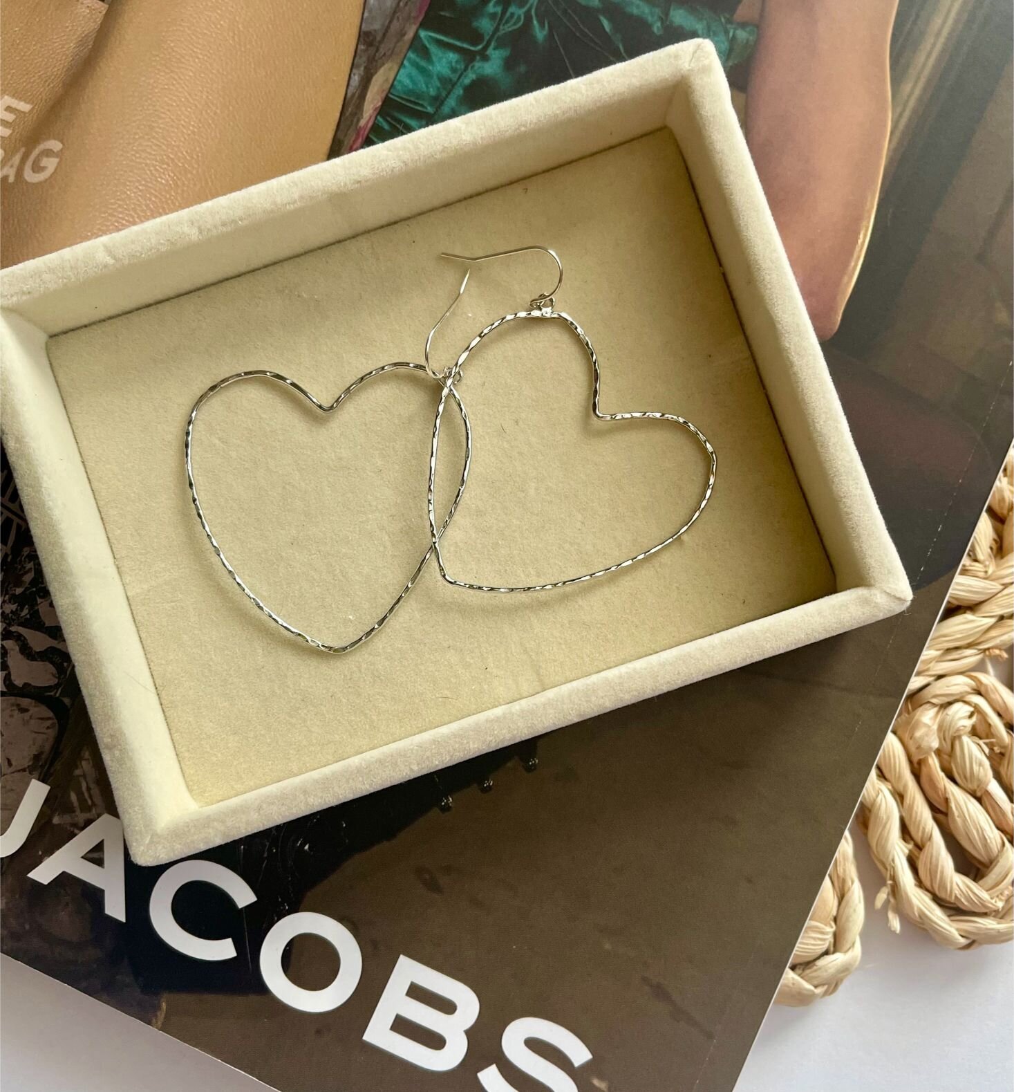 The Project Sterling Silver Large Heart Hoops