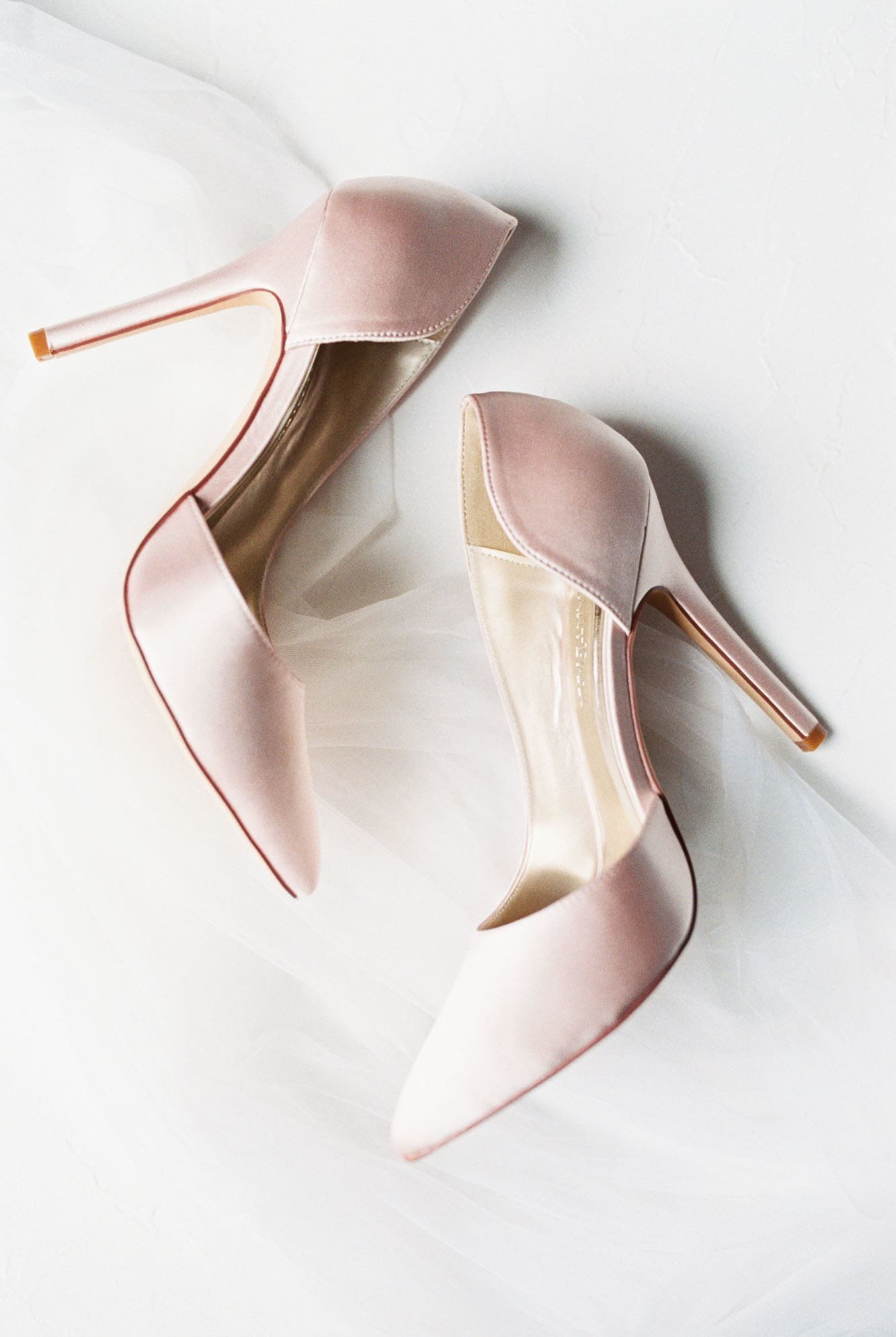 Pink wedding high heels on film