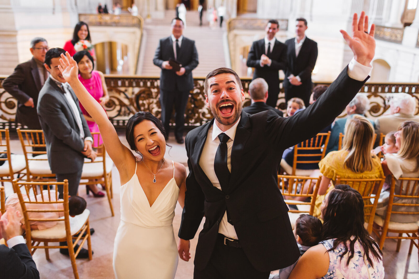 joyfil moments by SF City Hall wedding photographer