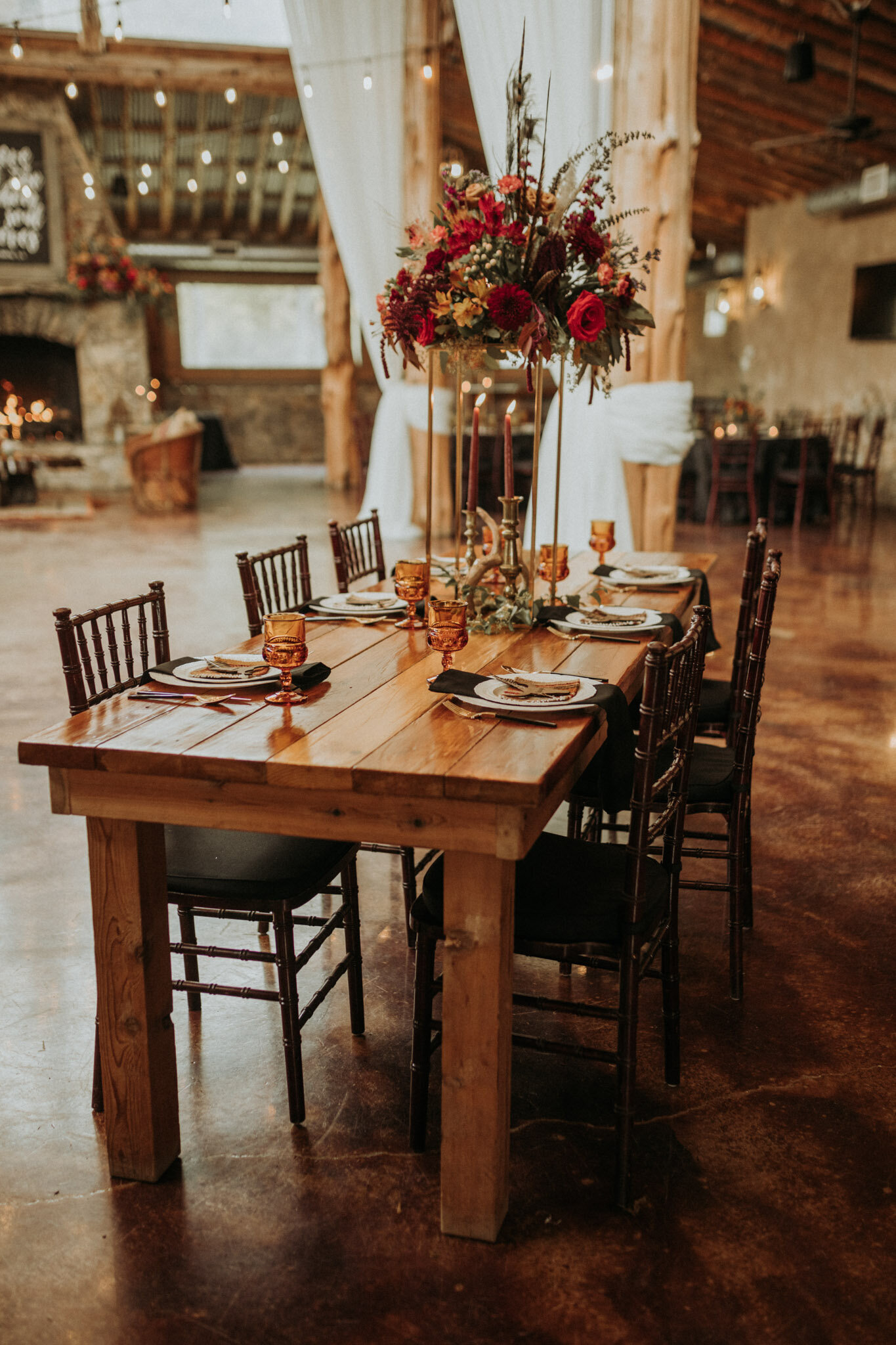 table setting at texas wedding