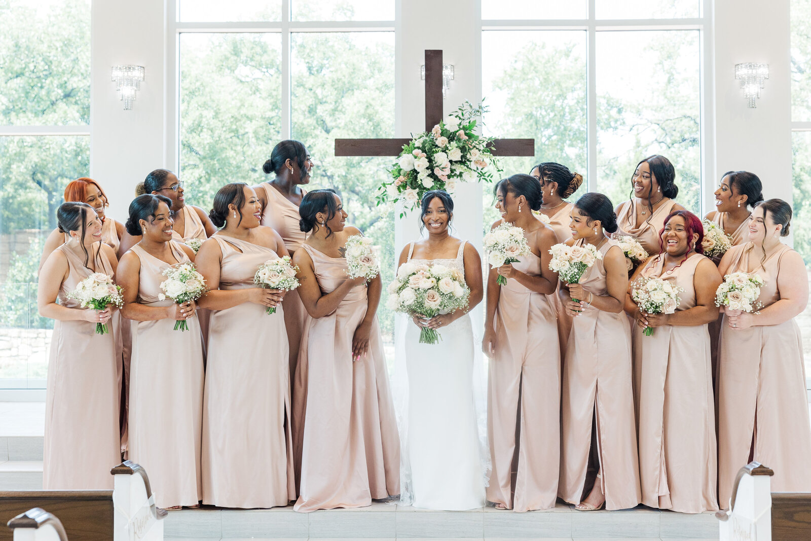 Bride and bridesmaids photography at the venue before ceremony