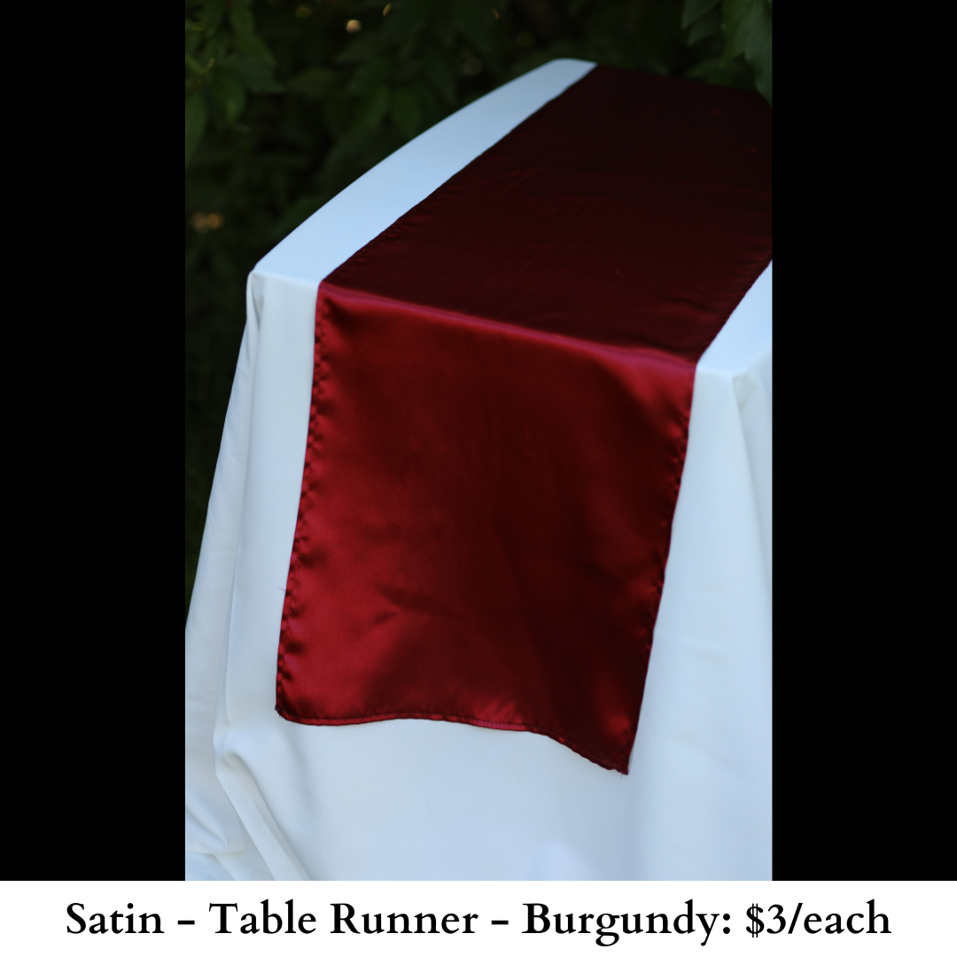 Satin-Table Runner-Burgundy-660