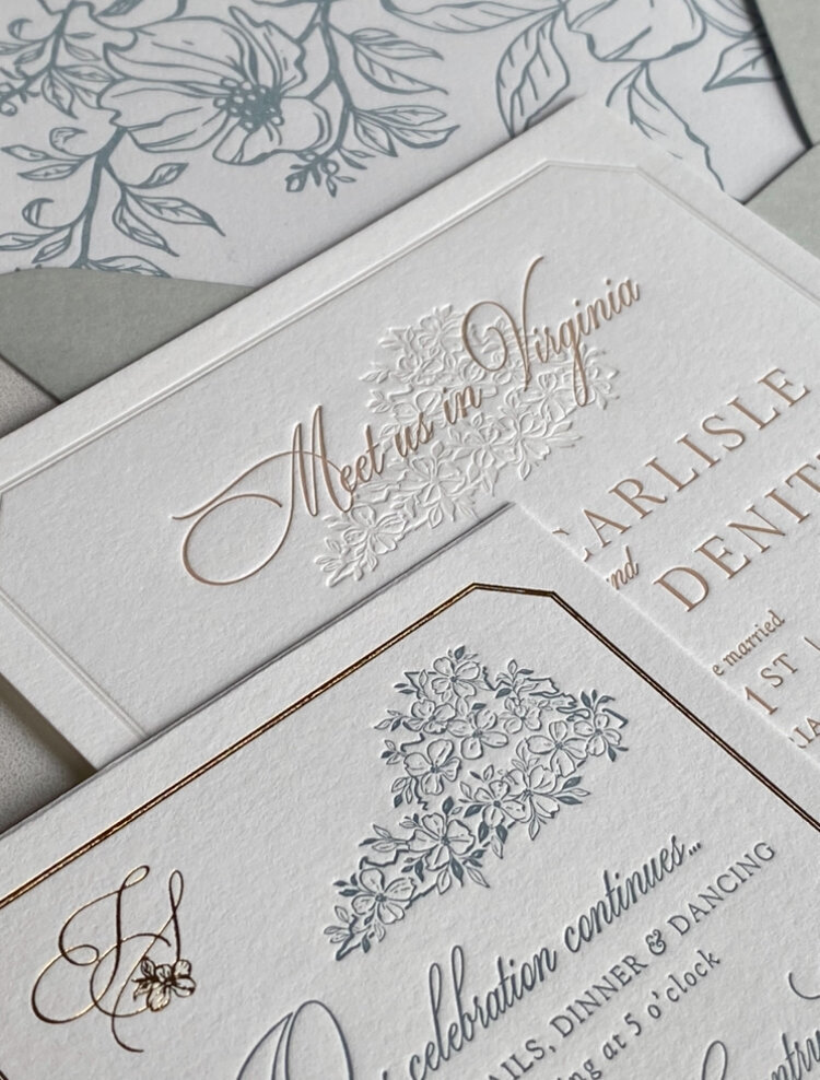 Modern invitation with calligraphy