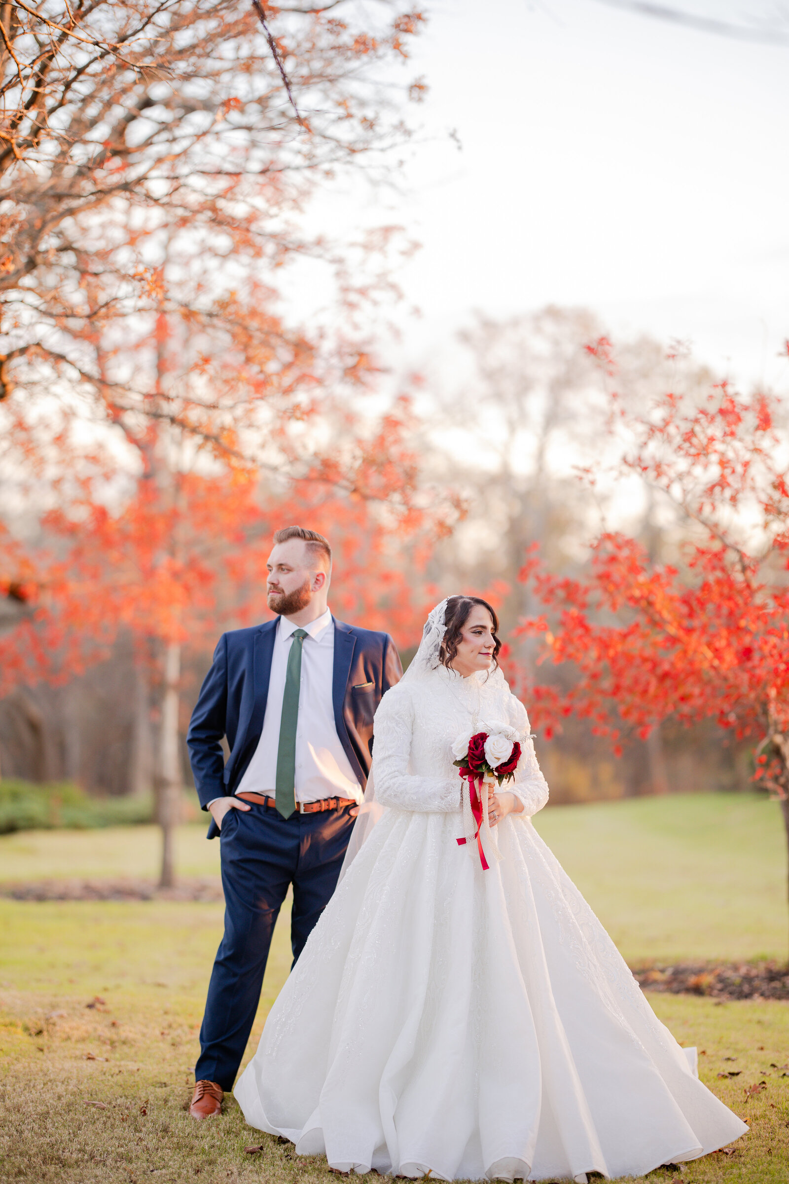 Solo photography for bride and groom before ceremony