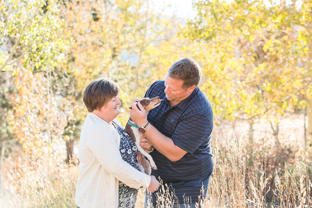 engagement photos with dog at Golden Gate Canyon State Park