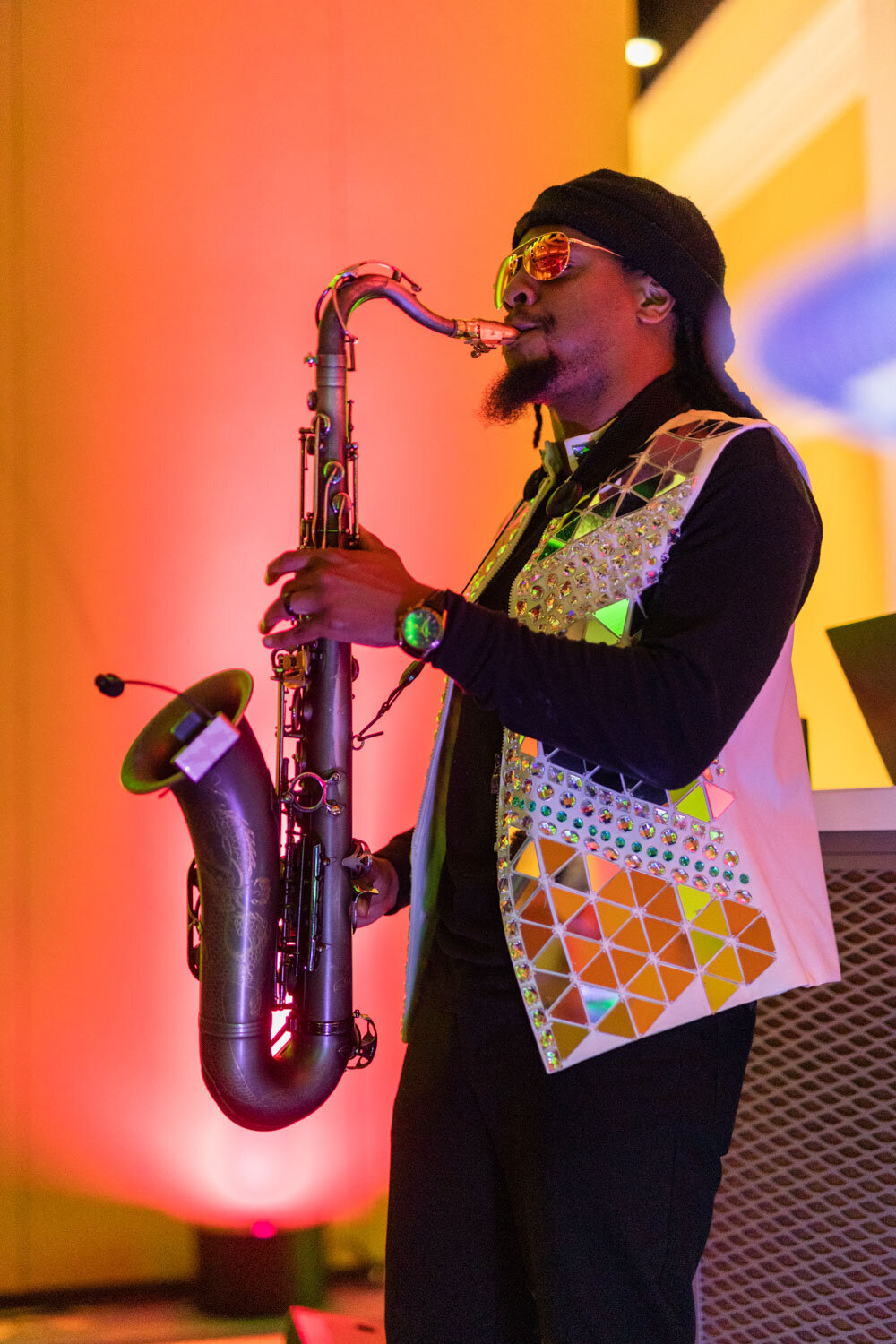 Musician performing during a corporate event