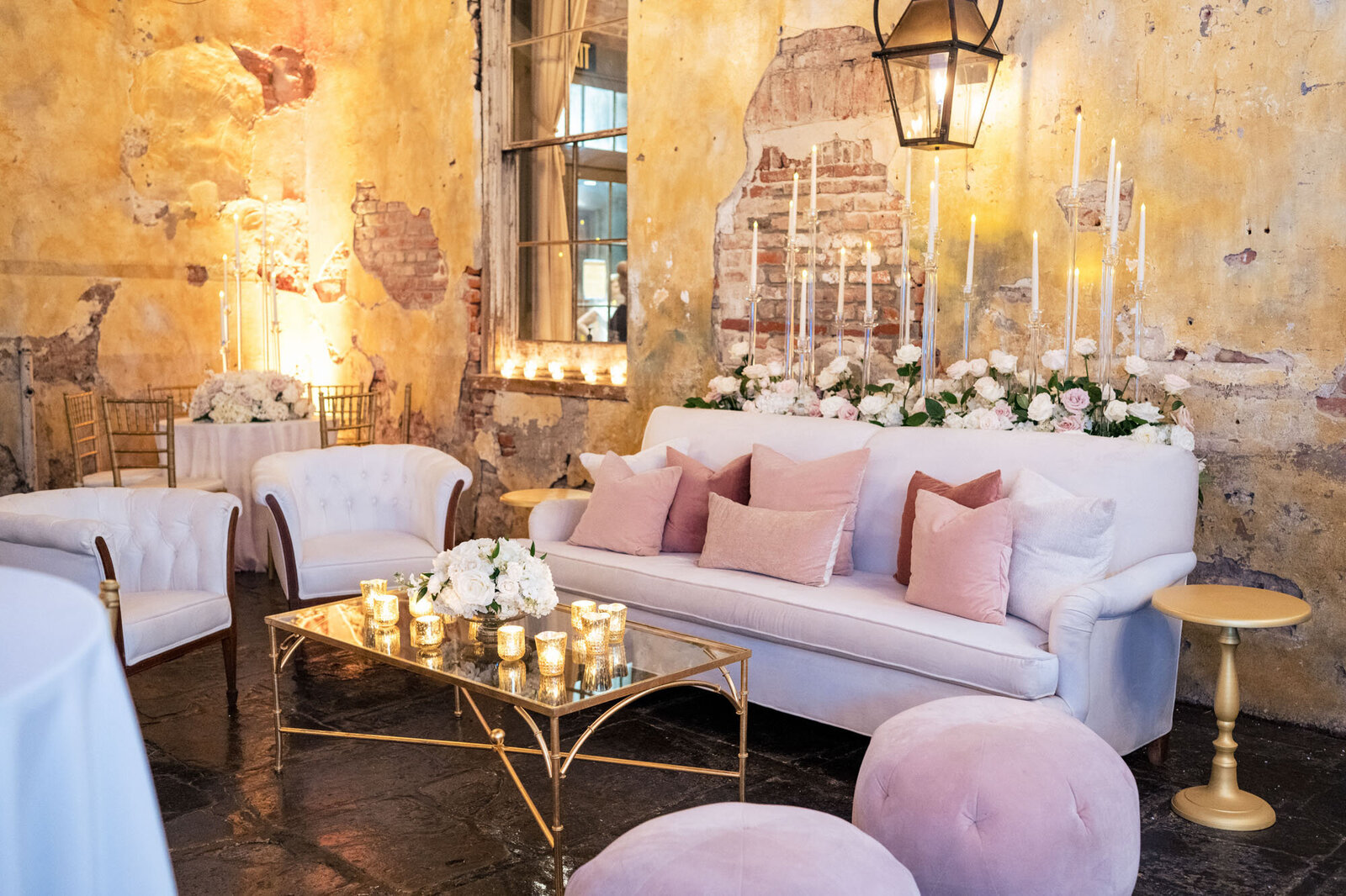 seating area design at luxury wedding reception