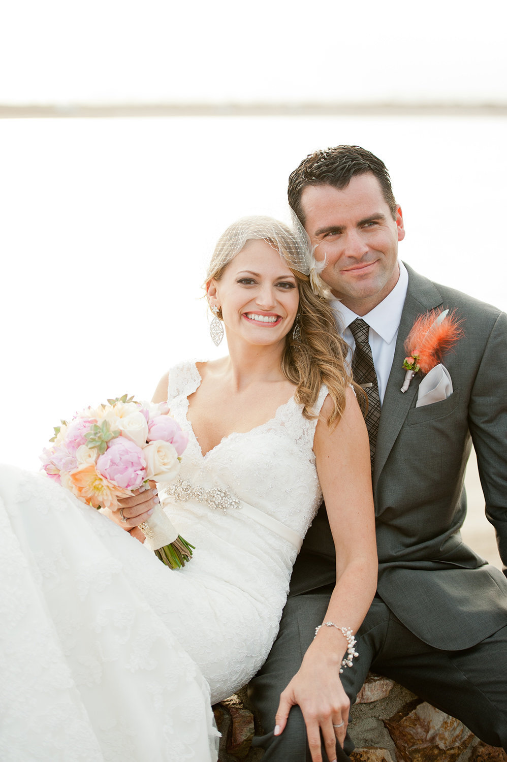 formal bride and groom picture at hilton mission bay