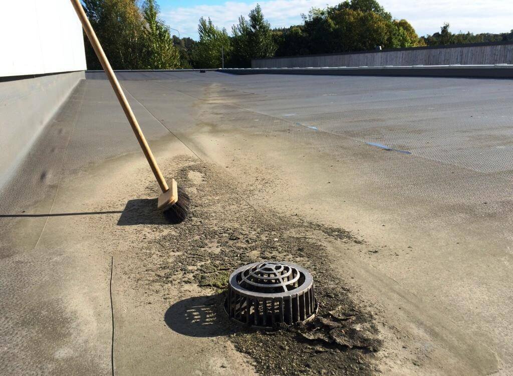 Project Stardust founder Jon Larsen searches for micrometeorites on a roof drain