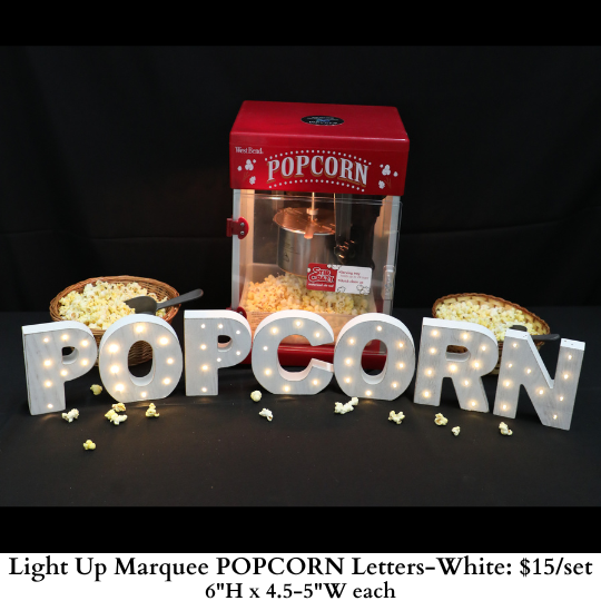 Light Up Marquee POPCORN Letters-White-315