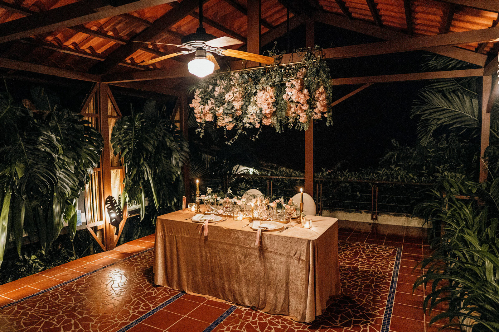 wedding reception layout in costa rica