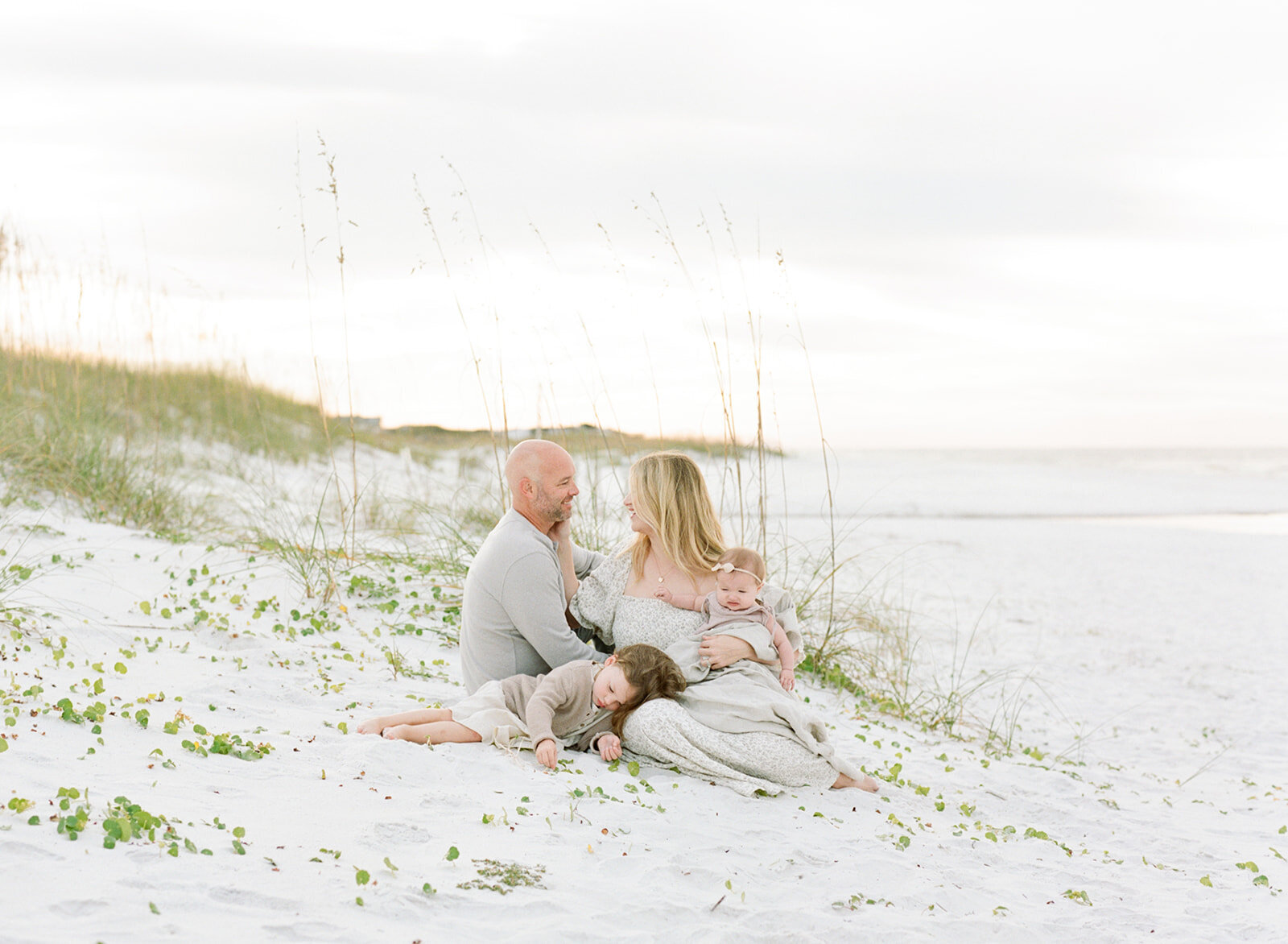 Family of 4 on the beach