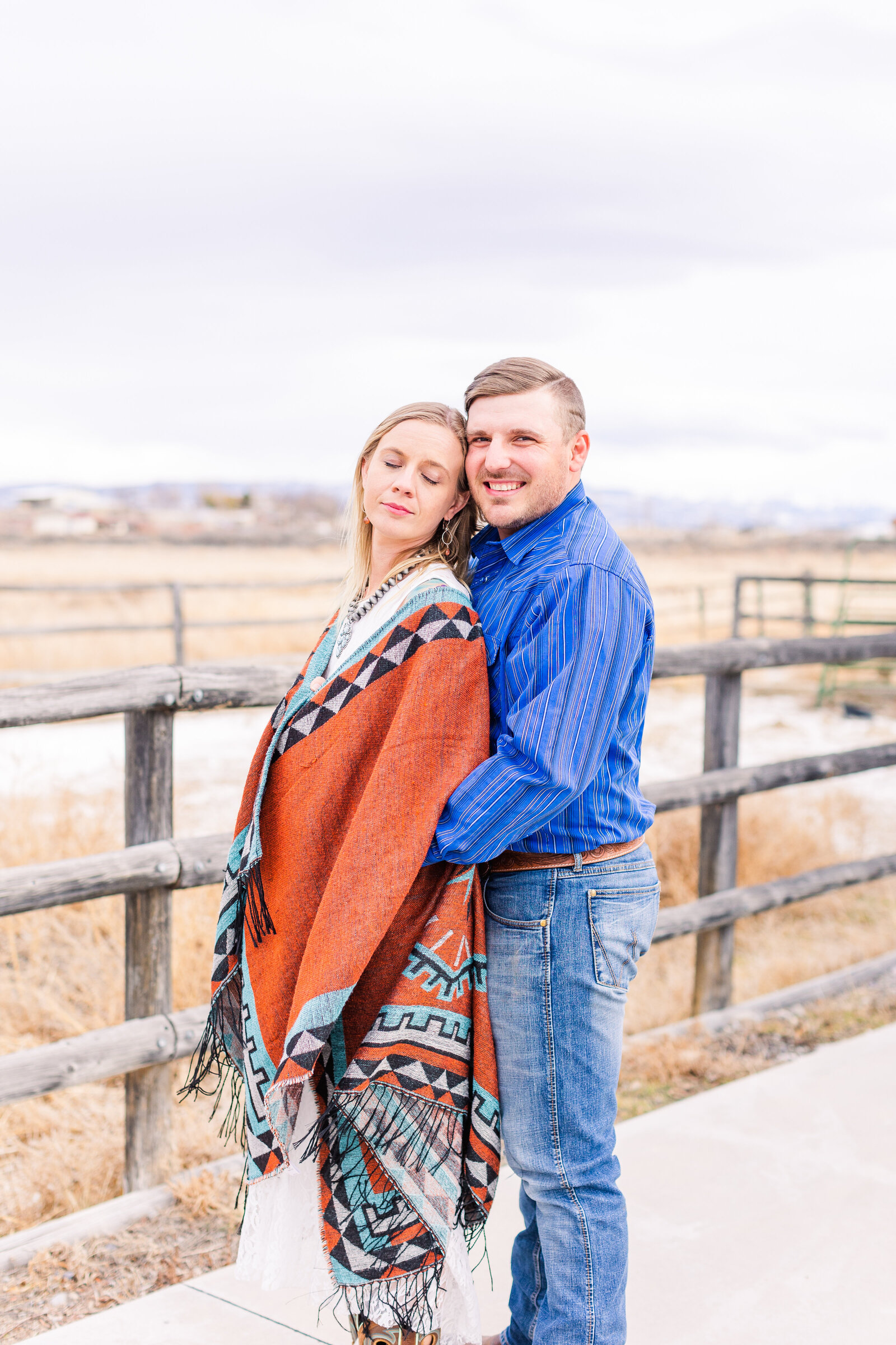 engaged couple portrait