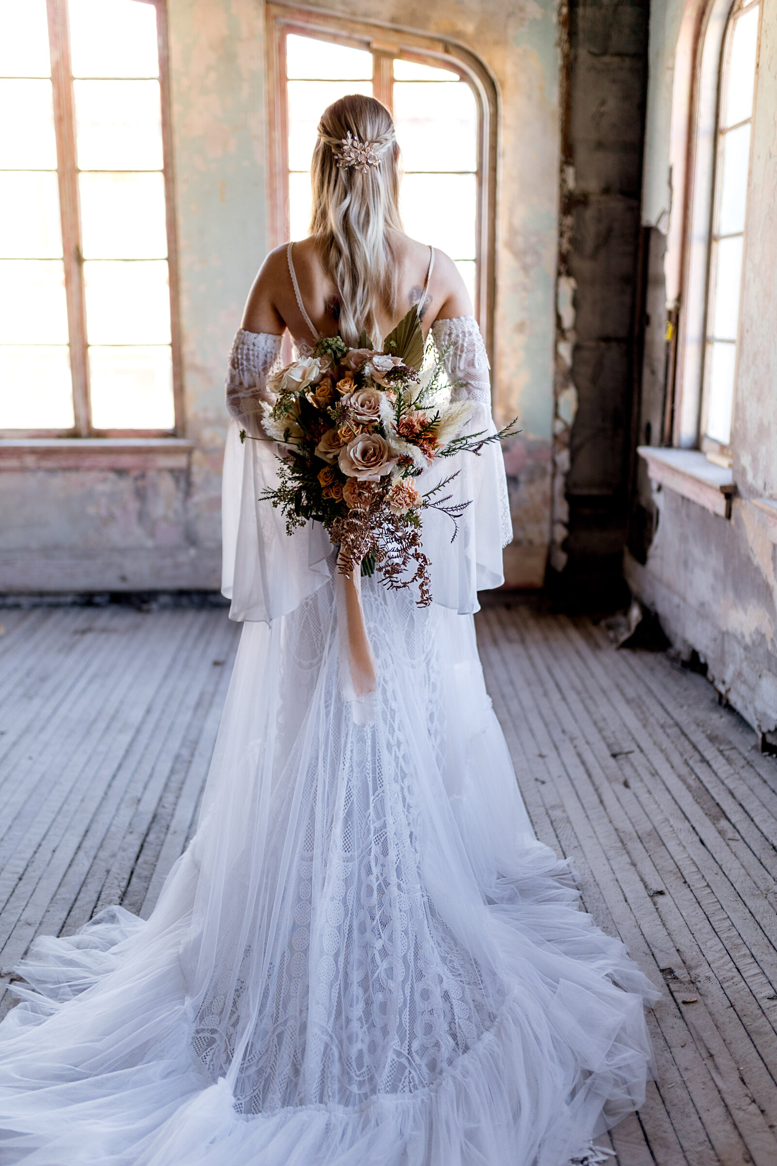 striking bridal portrait featuring a dramatic floral crown and bold colors, perfect for adventurous photographers inspired by the Pacific Northwest