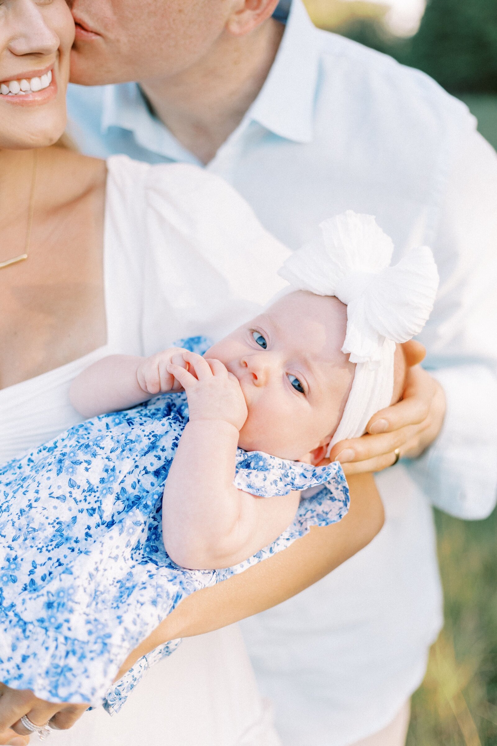 baby looking at the camera during outdoor peoria illinois family photos 