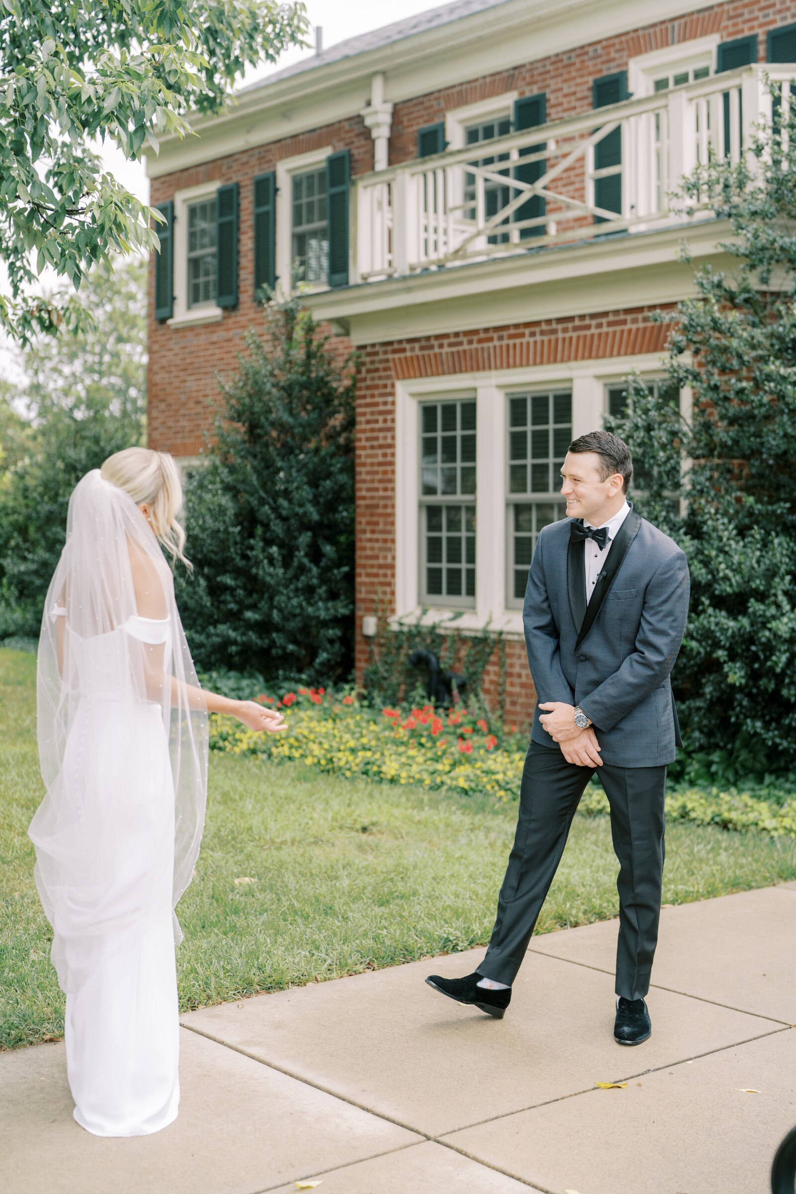 Bride and groom first look