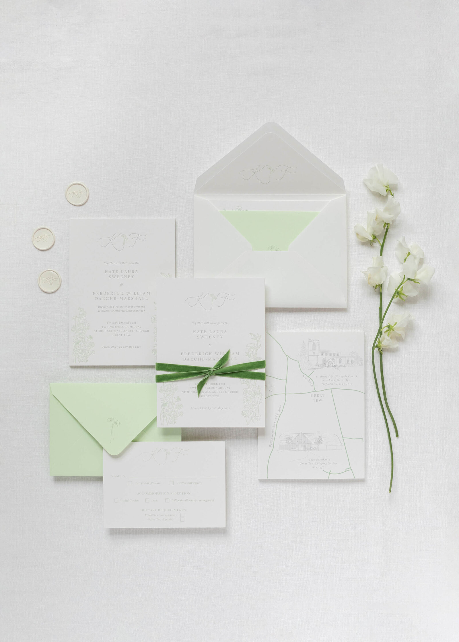 chloe-winstanley-editorial-era-calligraphy-green-white-wedding-stationery-flatlay