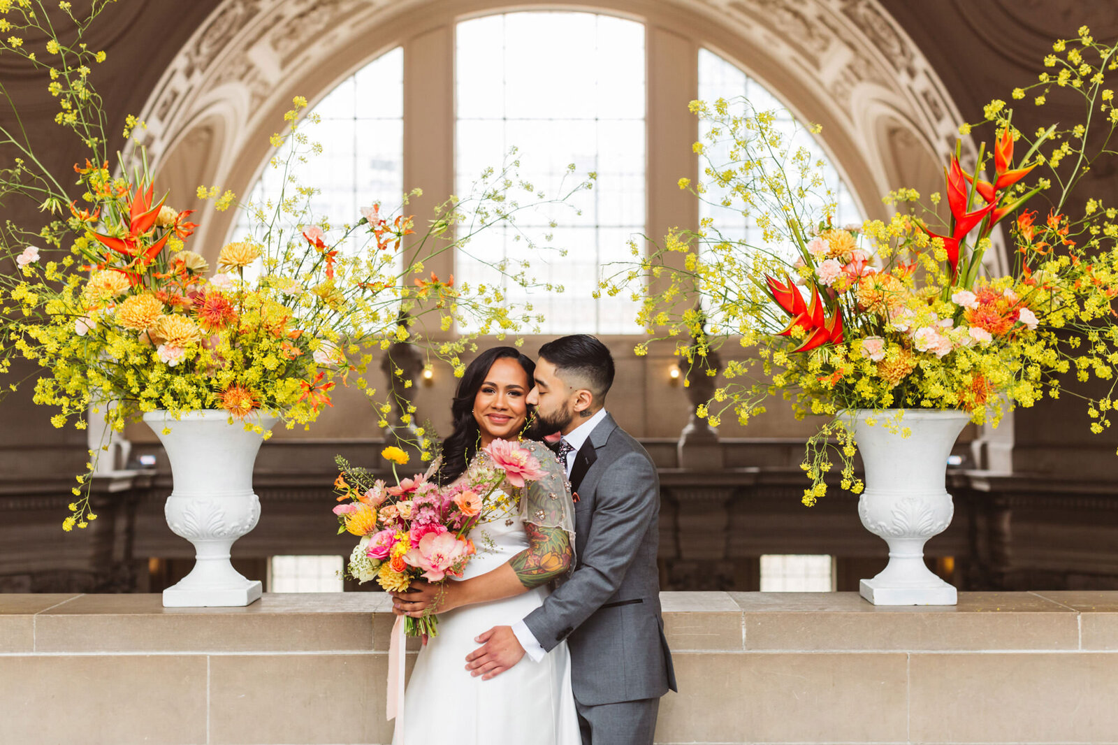 San Francisco City Hall private ceremony with flowers