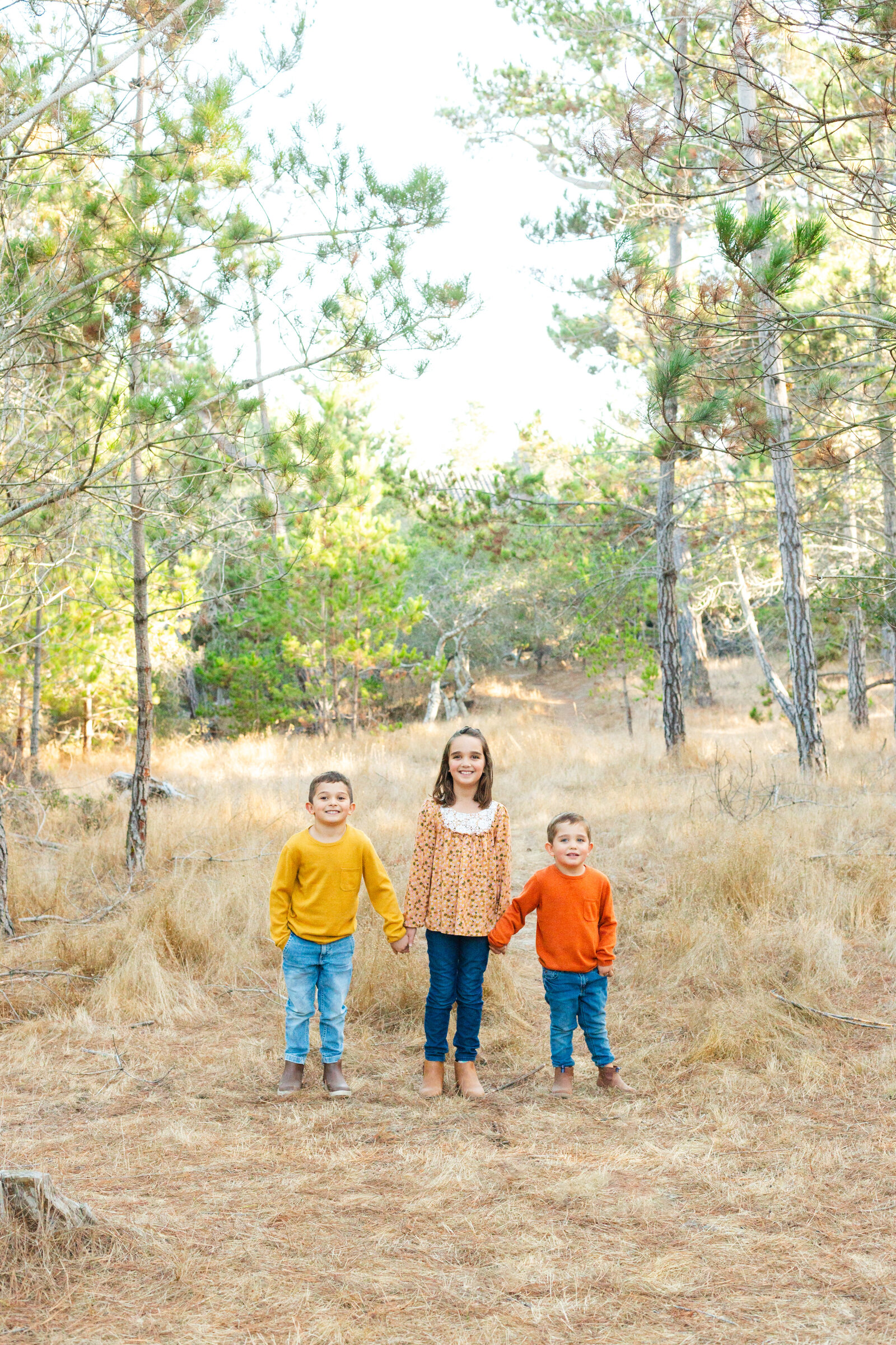 Siblings pose for family photos in Santa Cruz, Ca.