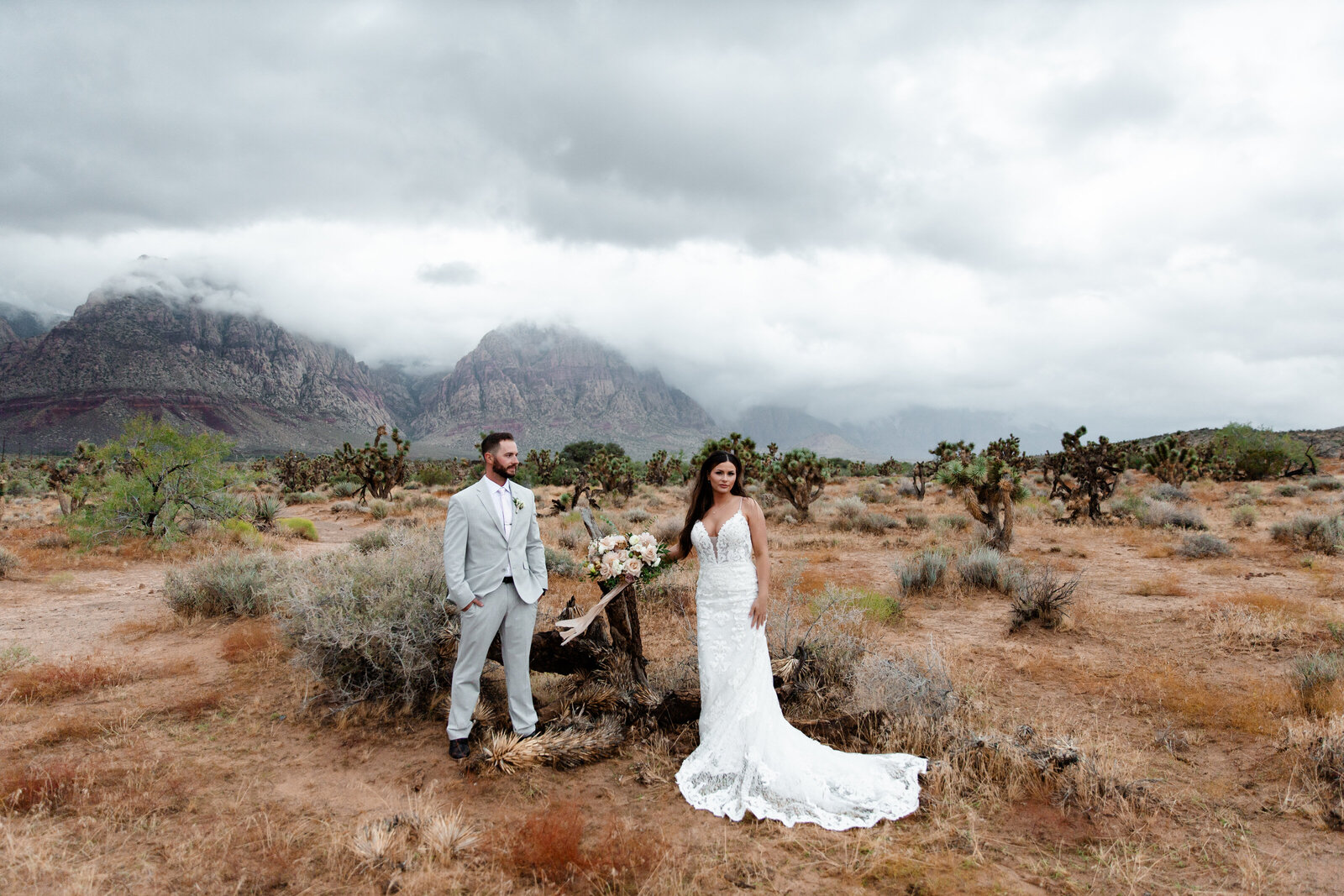 A couple celebrating their JW Marriott wedding in Las Vegas