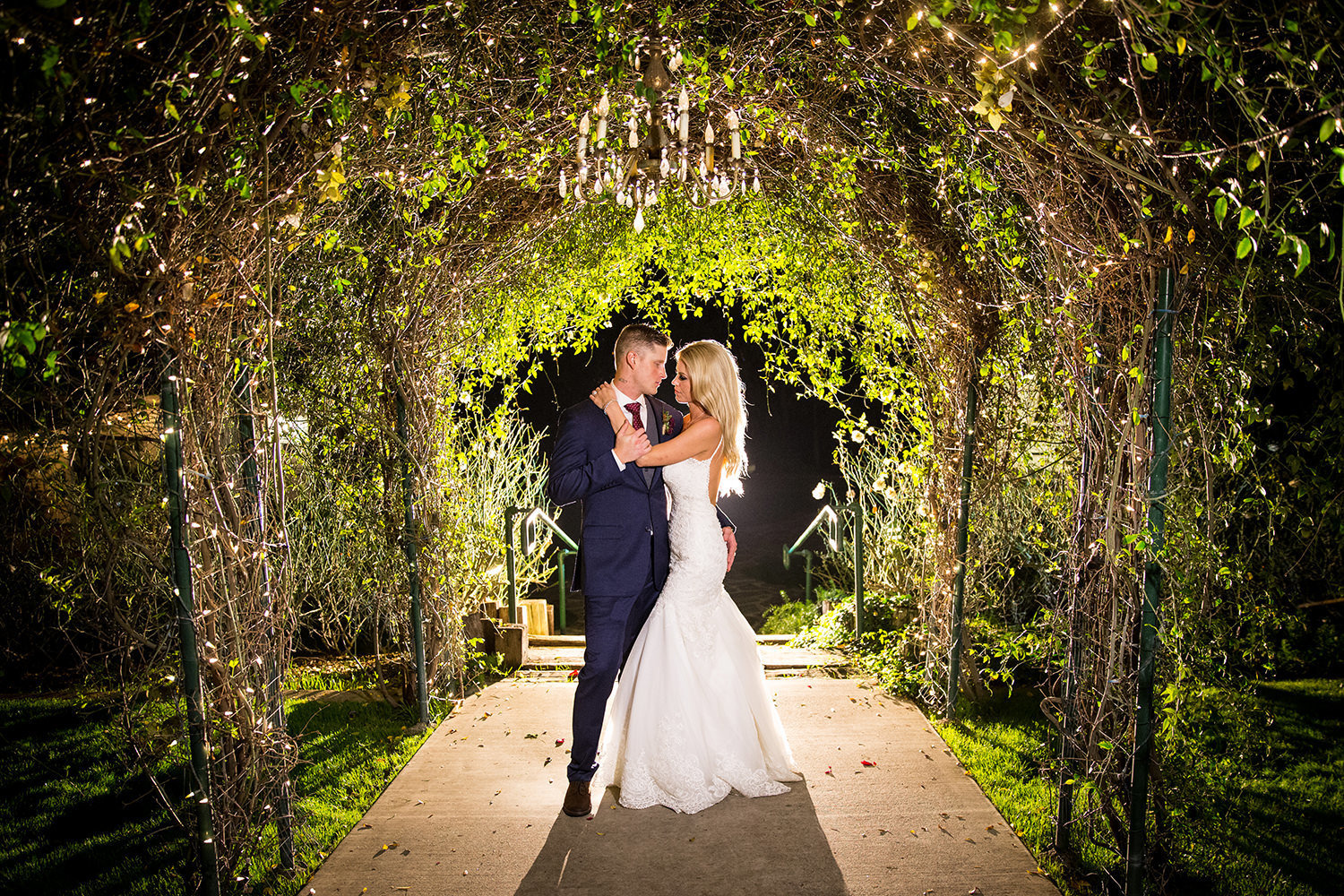 Stunning night time portrait of attractive young couple