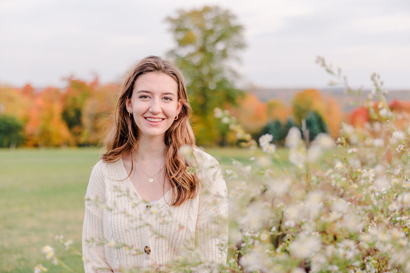 Fall leaves senior photos northeast Ohio wildflowers