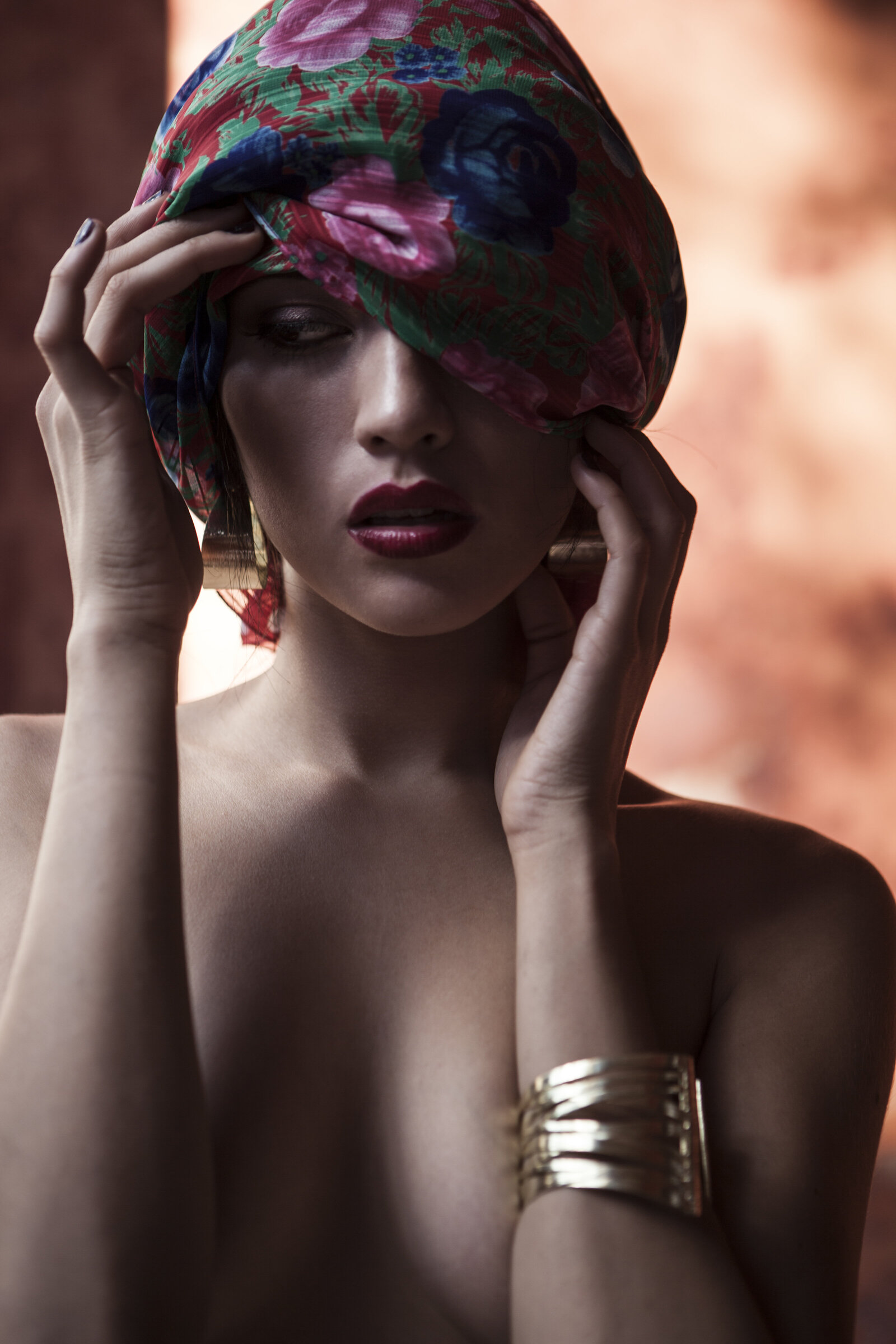 Makeup for a portrait of a model in Mexico