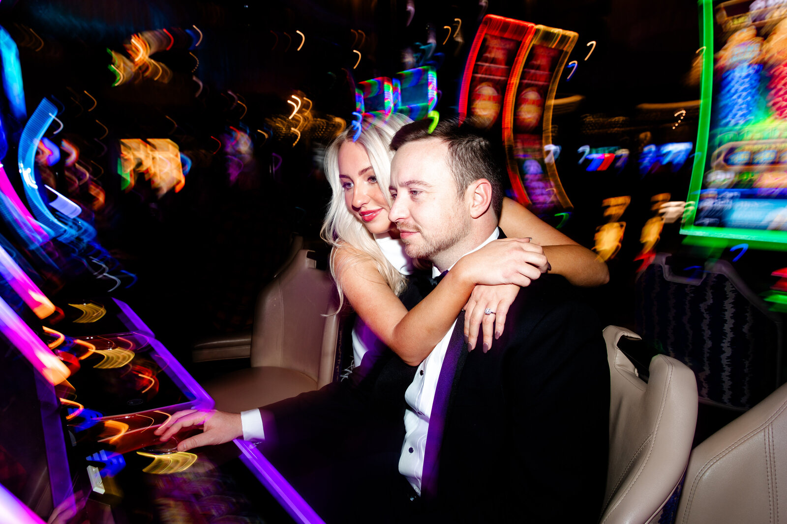 A couple celebrating their JW Marriott wedding in Las Vegas