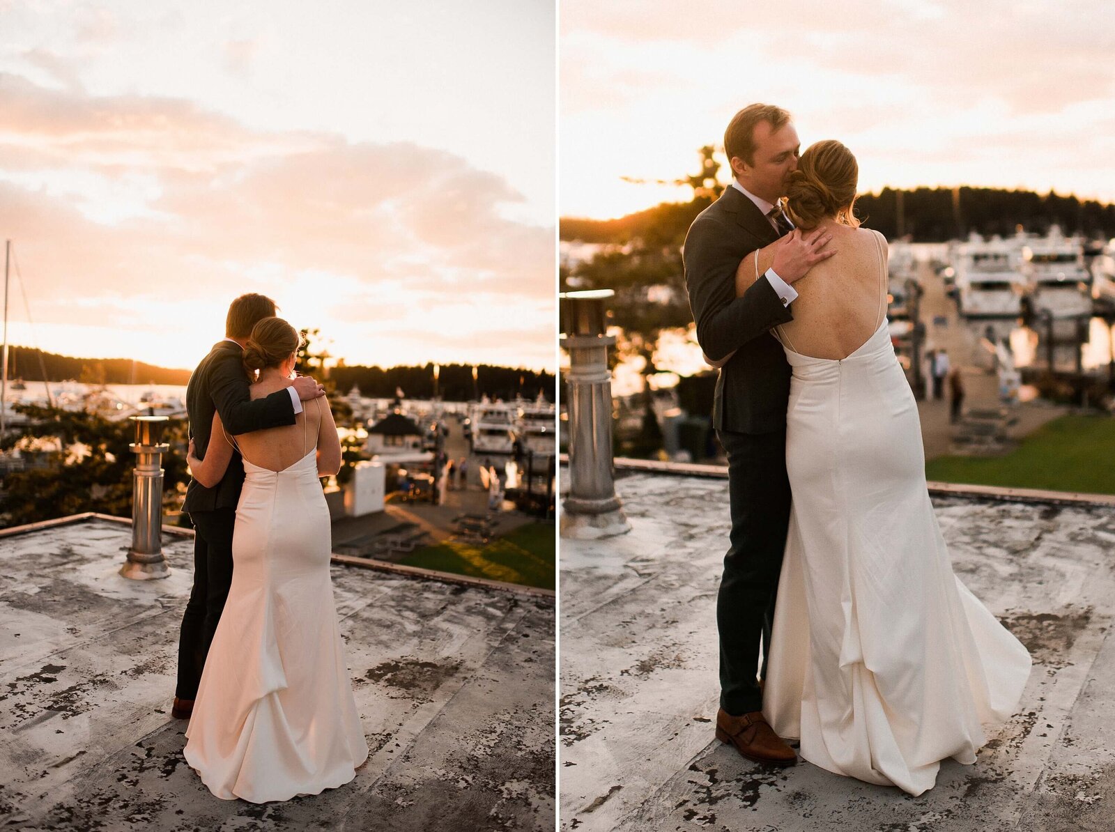 couple at sunset at Roche Harbor Resort