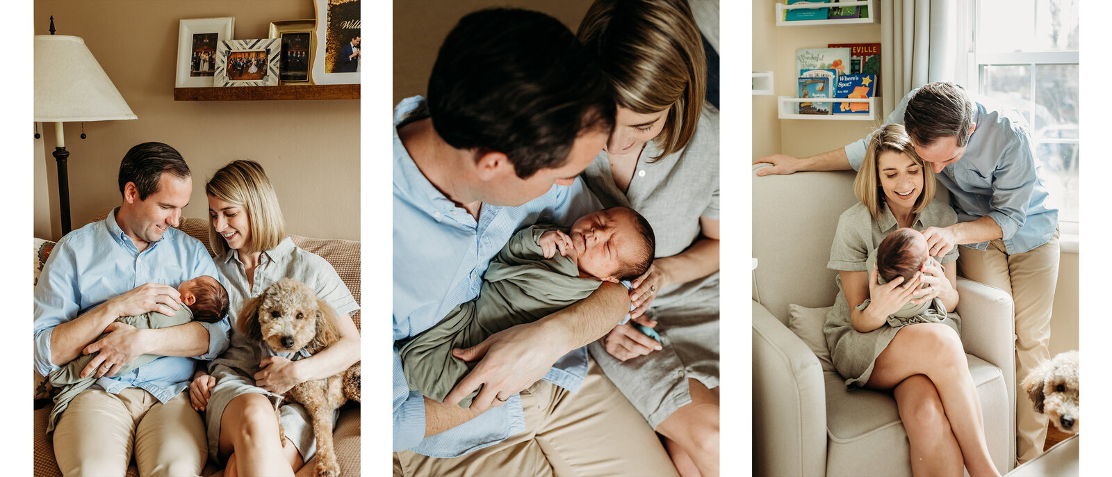Louisville Kentucky photographer captures heartwarming in-home newborn and family portraits.
