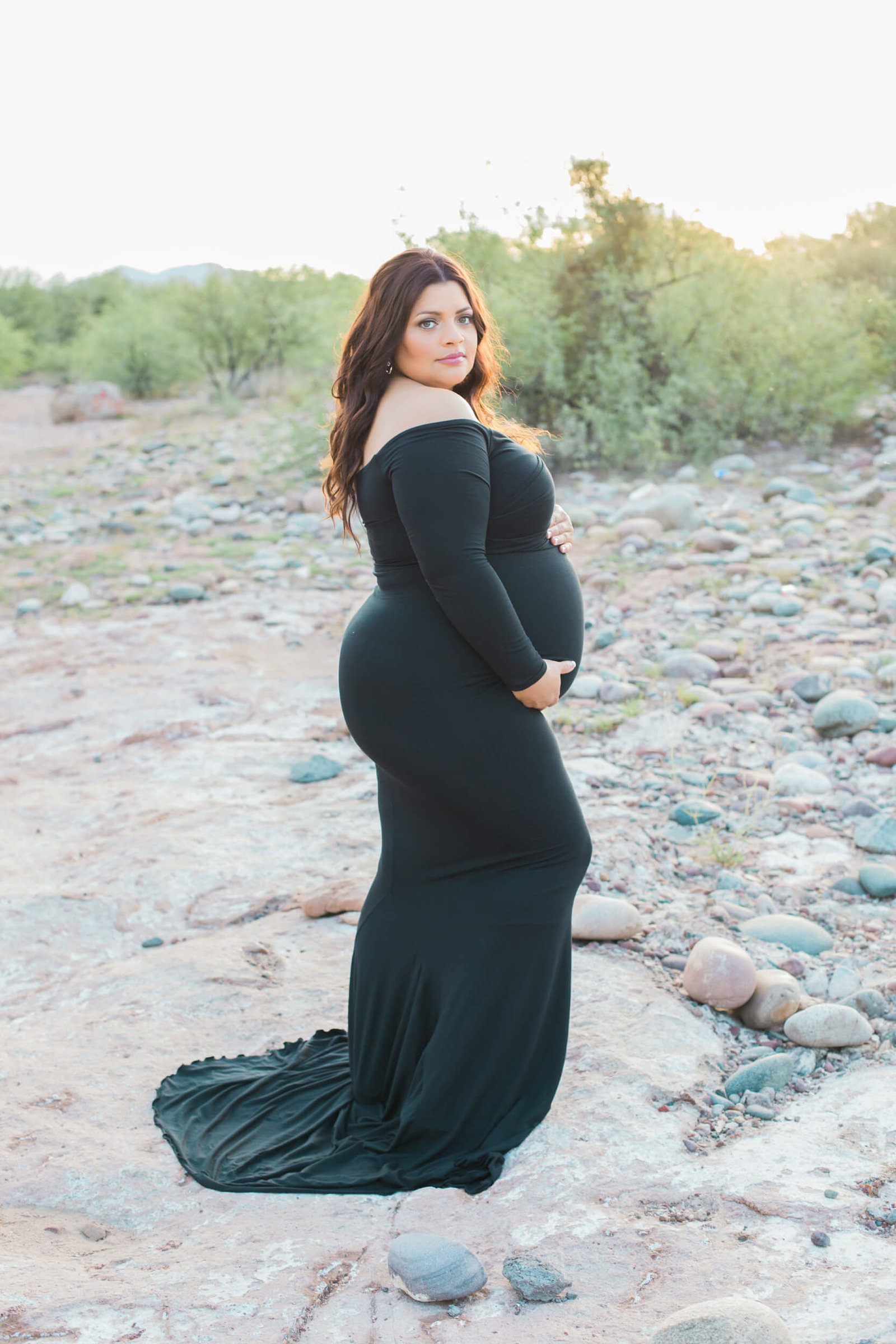 arizona river maternity session