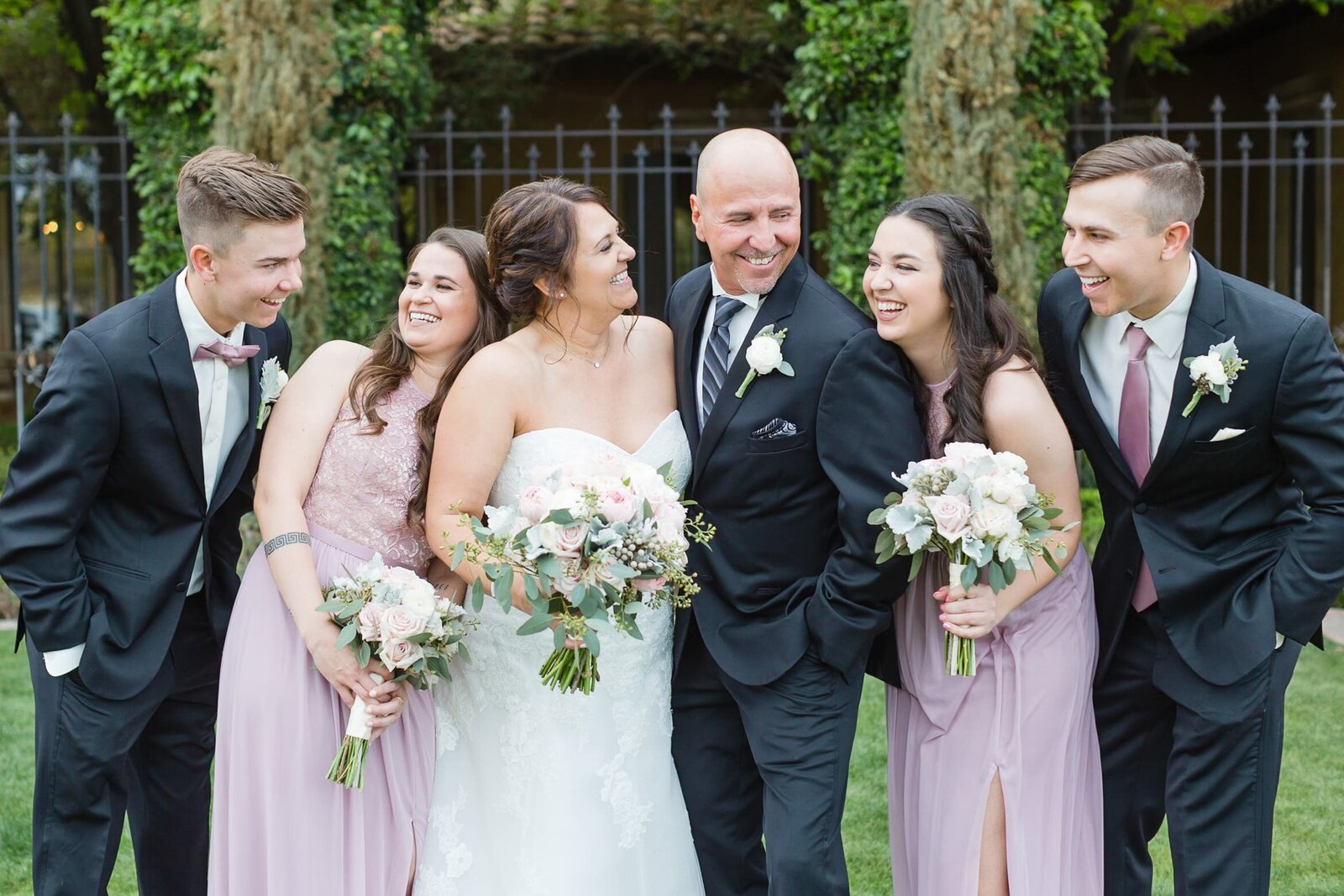 bridal party-laughing