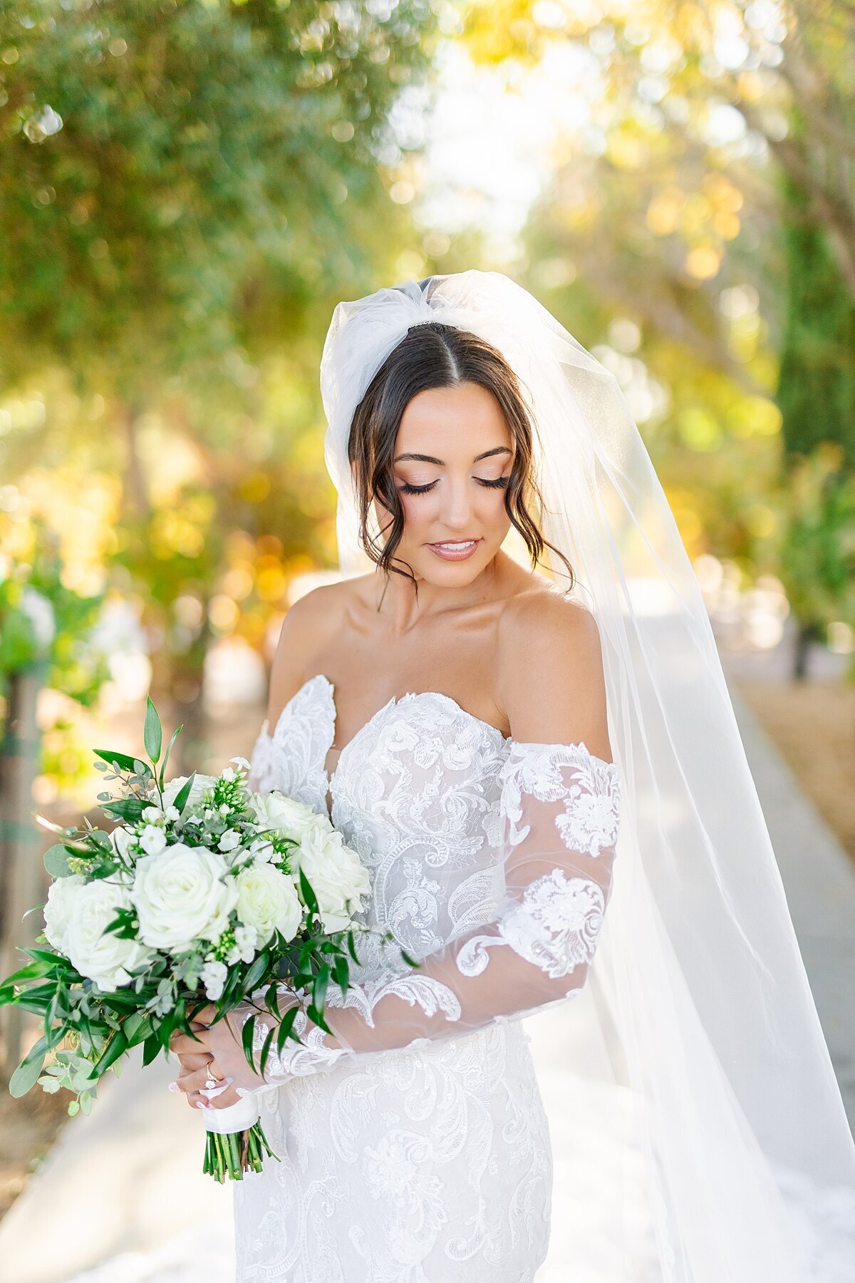 Bridal portraits at the back garden at Mt. Palomar Winery Weddings in Temecula.
