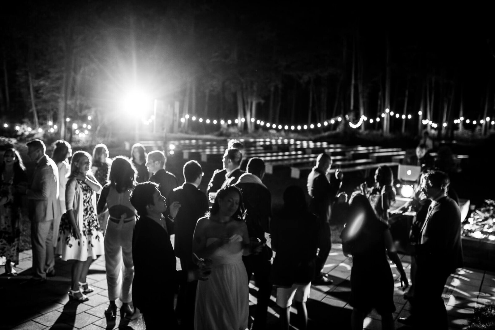 Dancing at outdoor wedding reception at The Clearing Shedden.