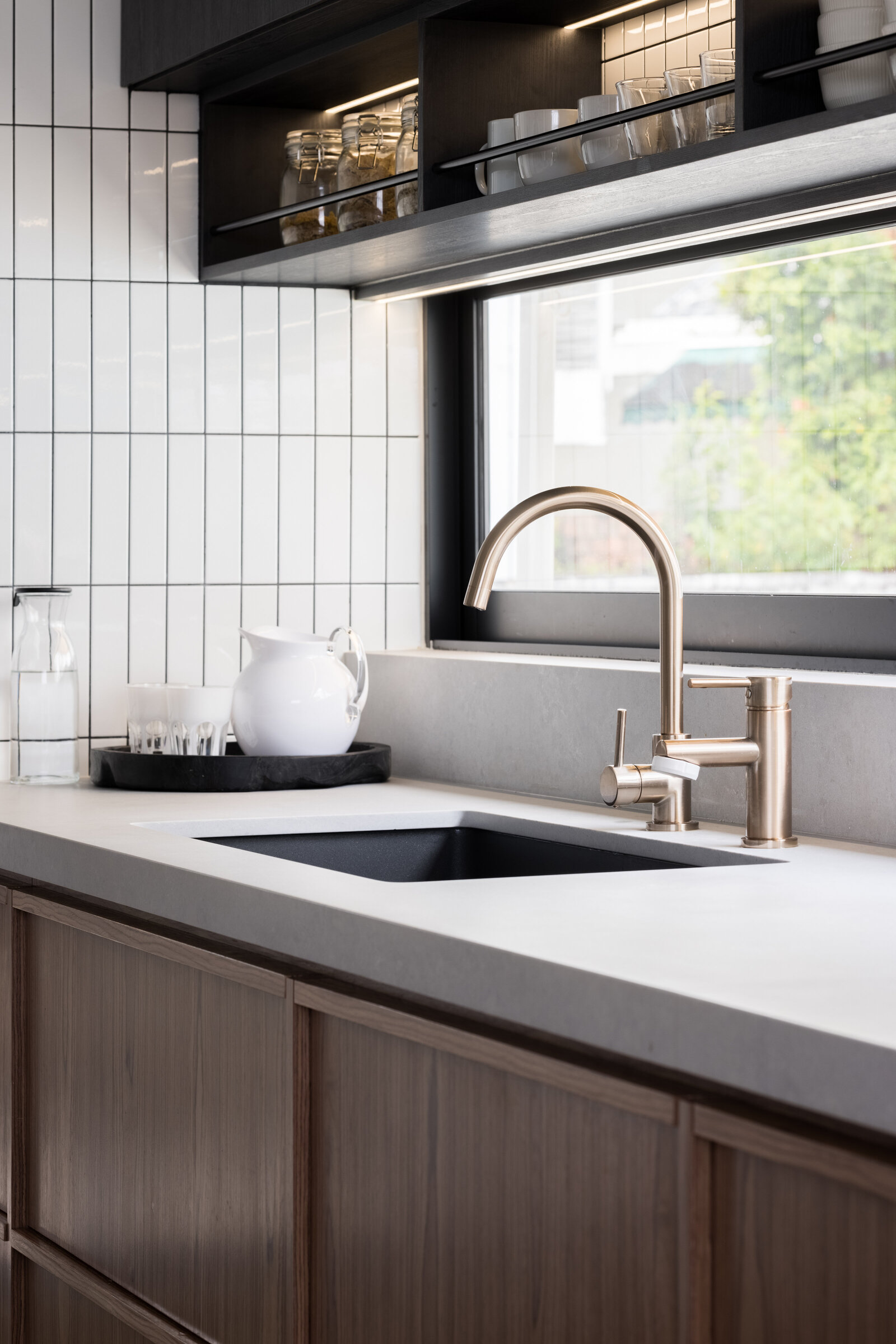 brown & white kitchen view