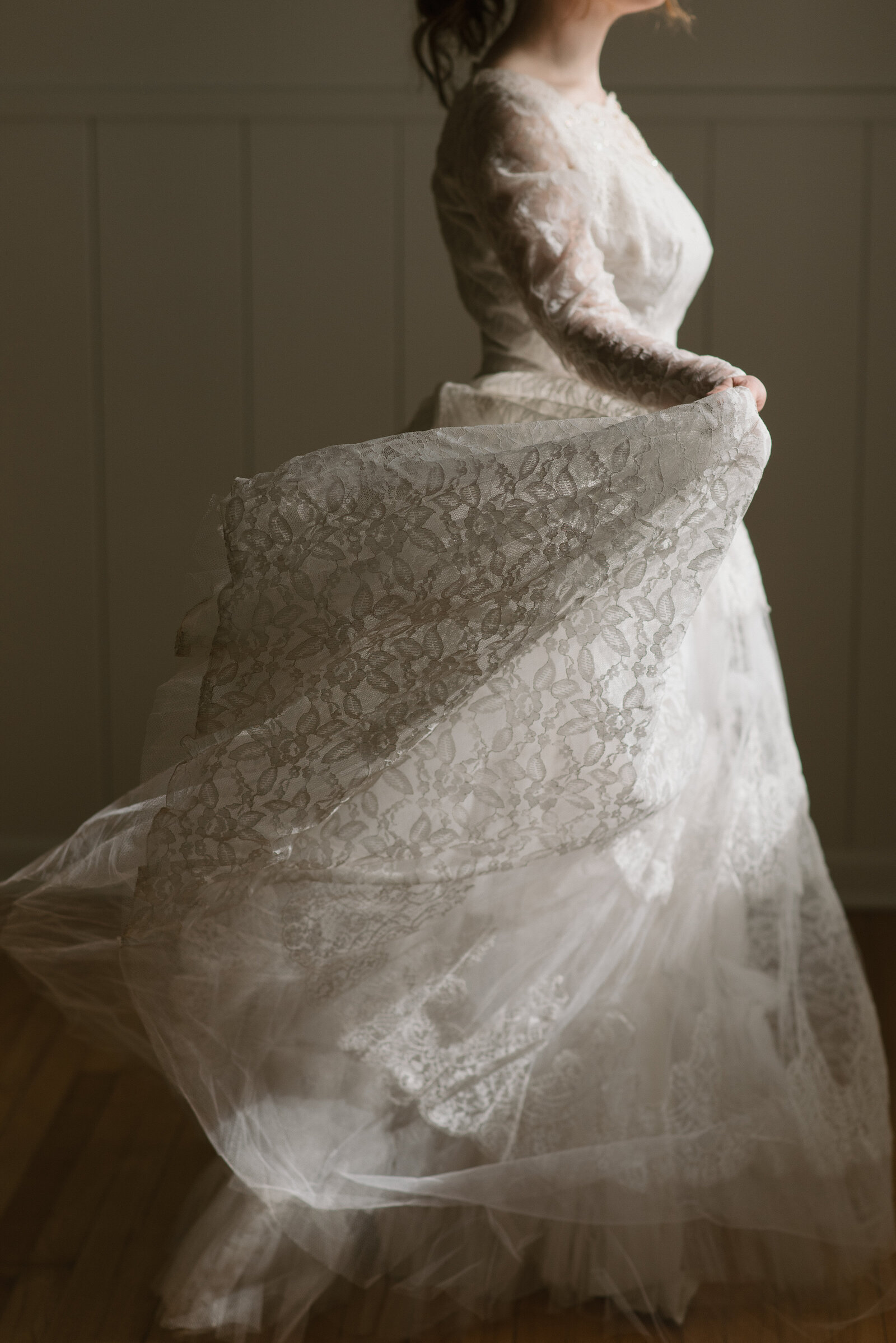 editorial photo of vintage bridal dress