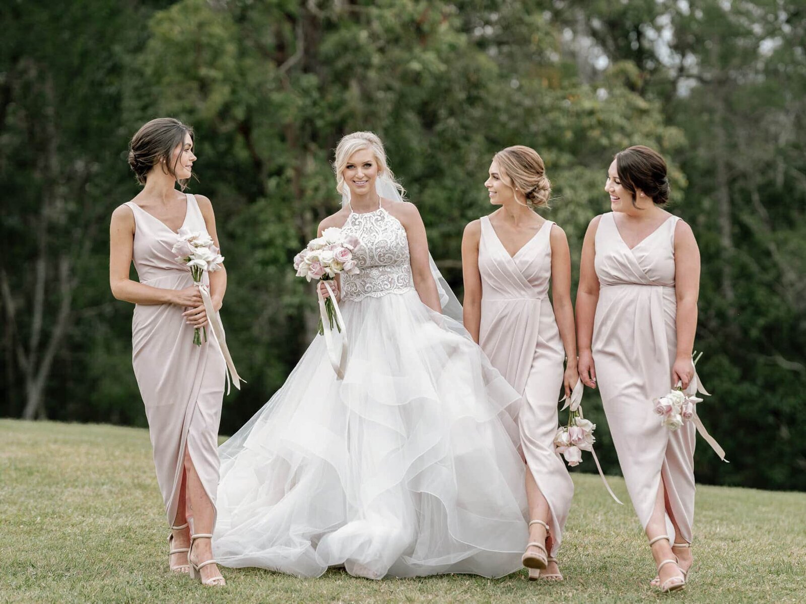 Bride and bridesmaids at Austinvilla Estate