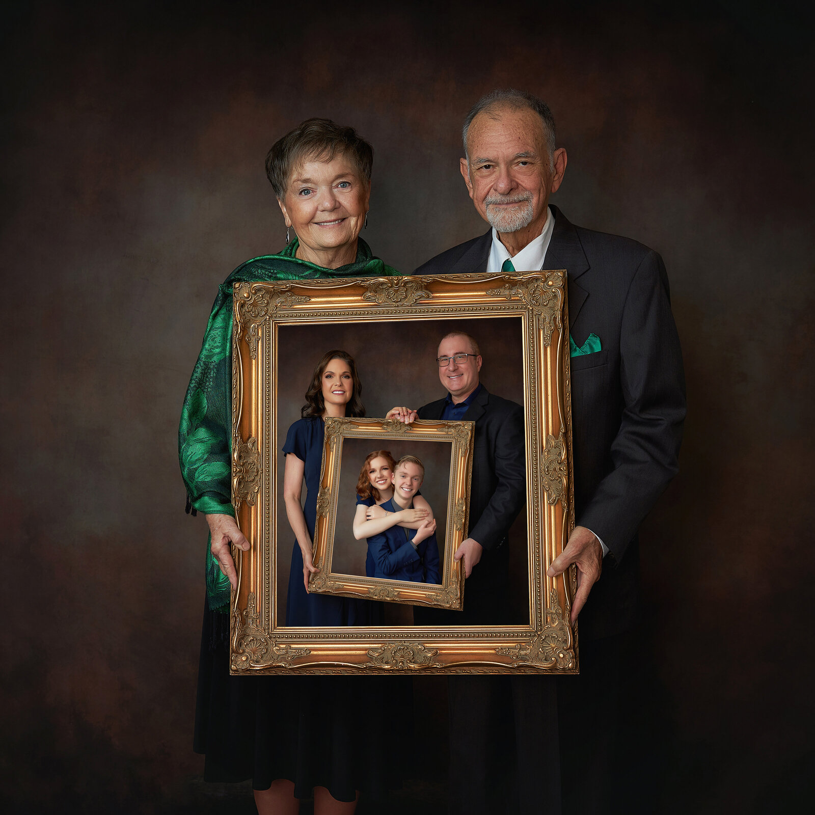 atlanta-best-award-winning-family-portrait-studio-formal-fine-art-grandparents-multi-generation-gold-picture-frame-photography-photographer-twin-rivers-01