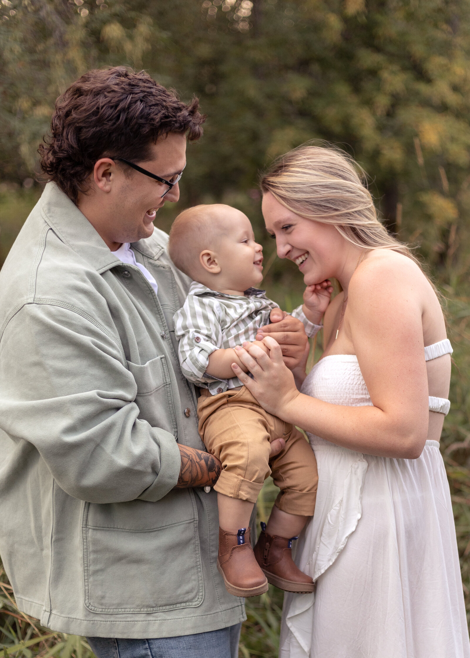 Family of 3 playing together