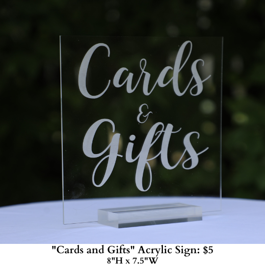 Cards and Gifts Acrylic Sign-808