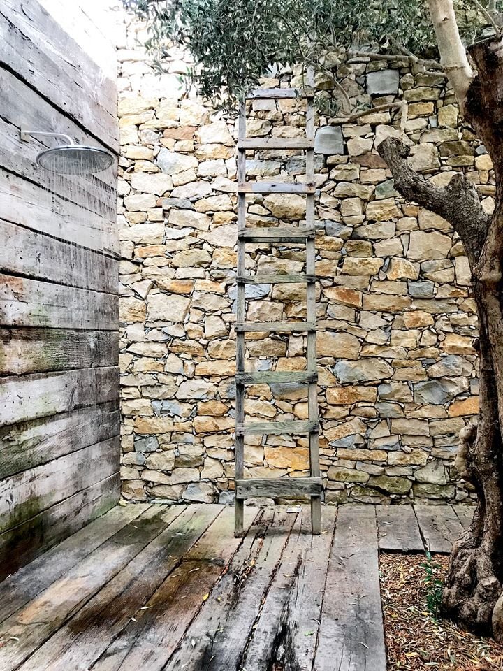 outdoor shower at love room at areias do seixo