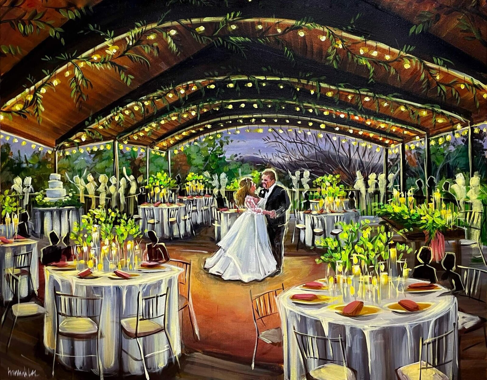 Live Wedding Painting first dance at Crystal Springs Mineral Spa and Resort wedding reception - Lawes-Mankin